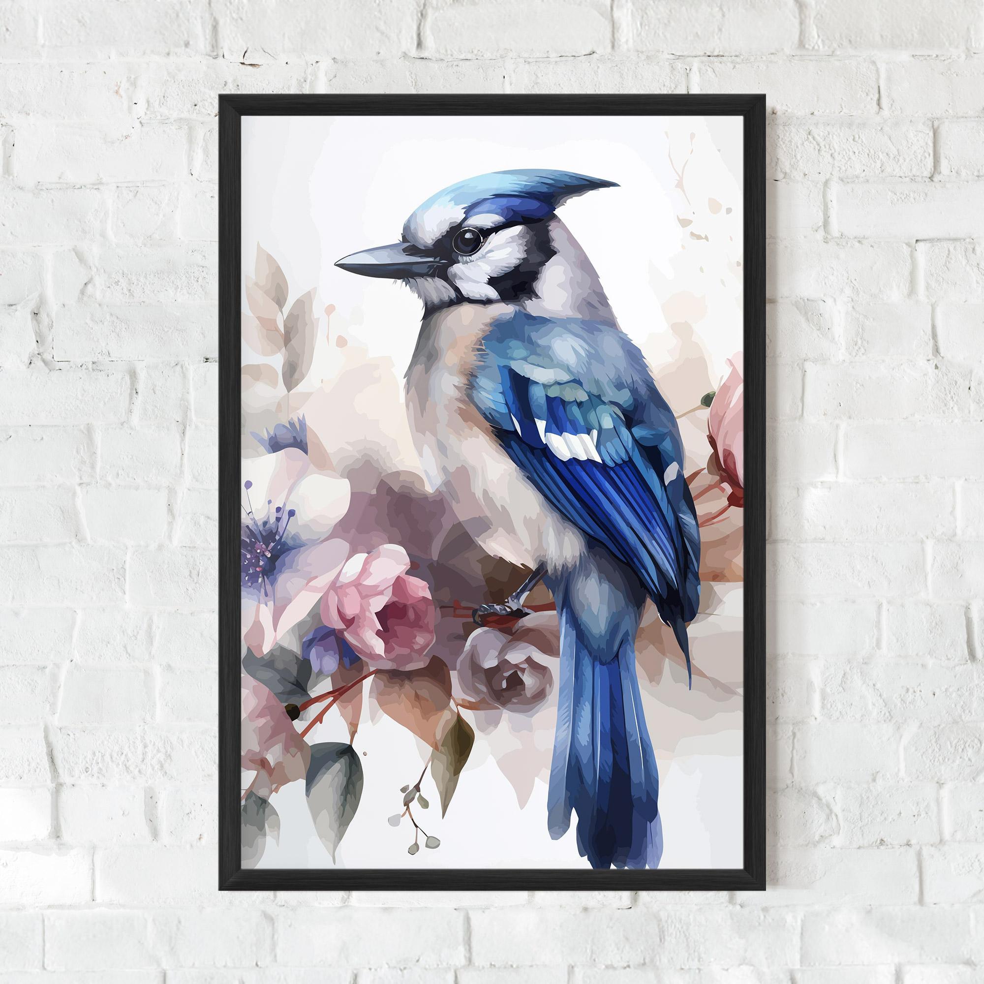 Poster Înrămat Bird Pretty Blue mockup 0