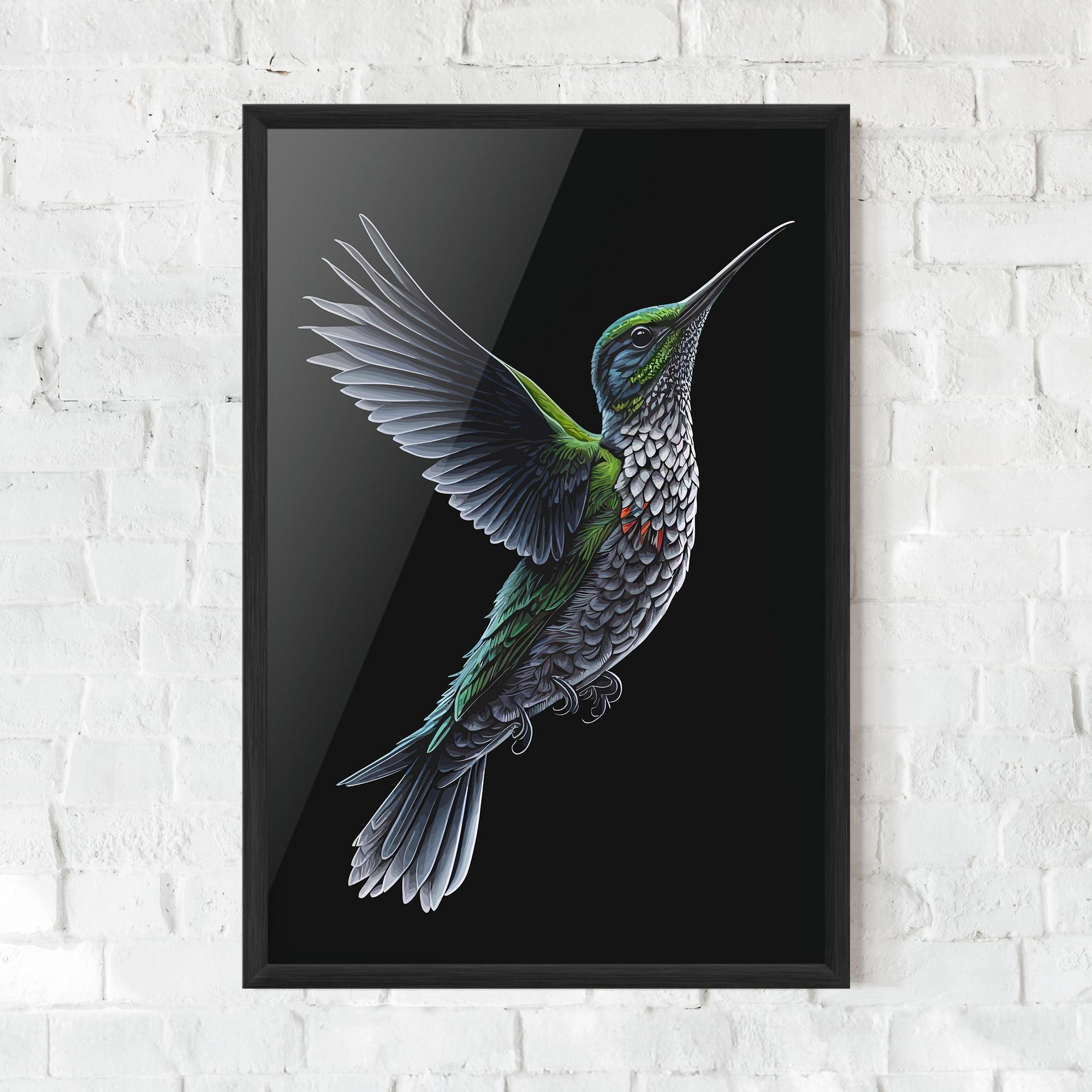 Poster Înrămat Green Hummingbird mockup 0