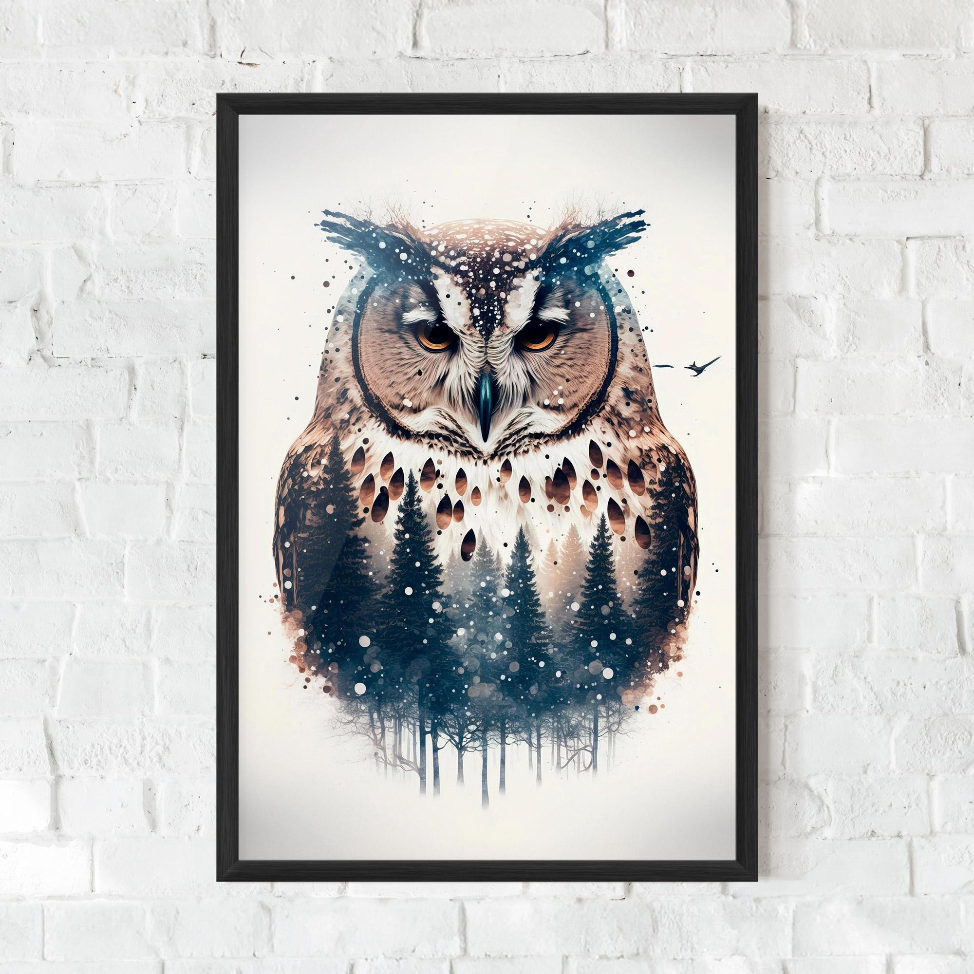 Poster Înrămat Owl Portrait mockup 0