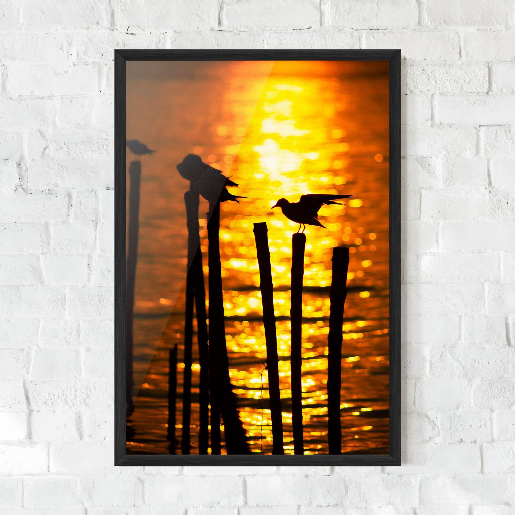 Poster Înrămat Silhouettes Birds mockup 0
