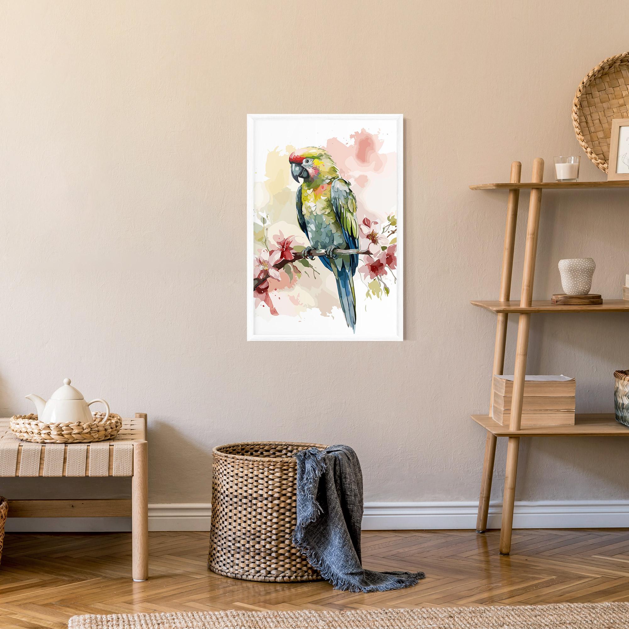 Poster Înrămat Beautiful Parrot mockup 9