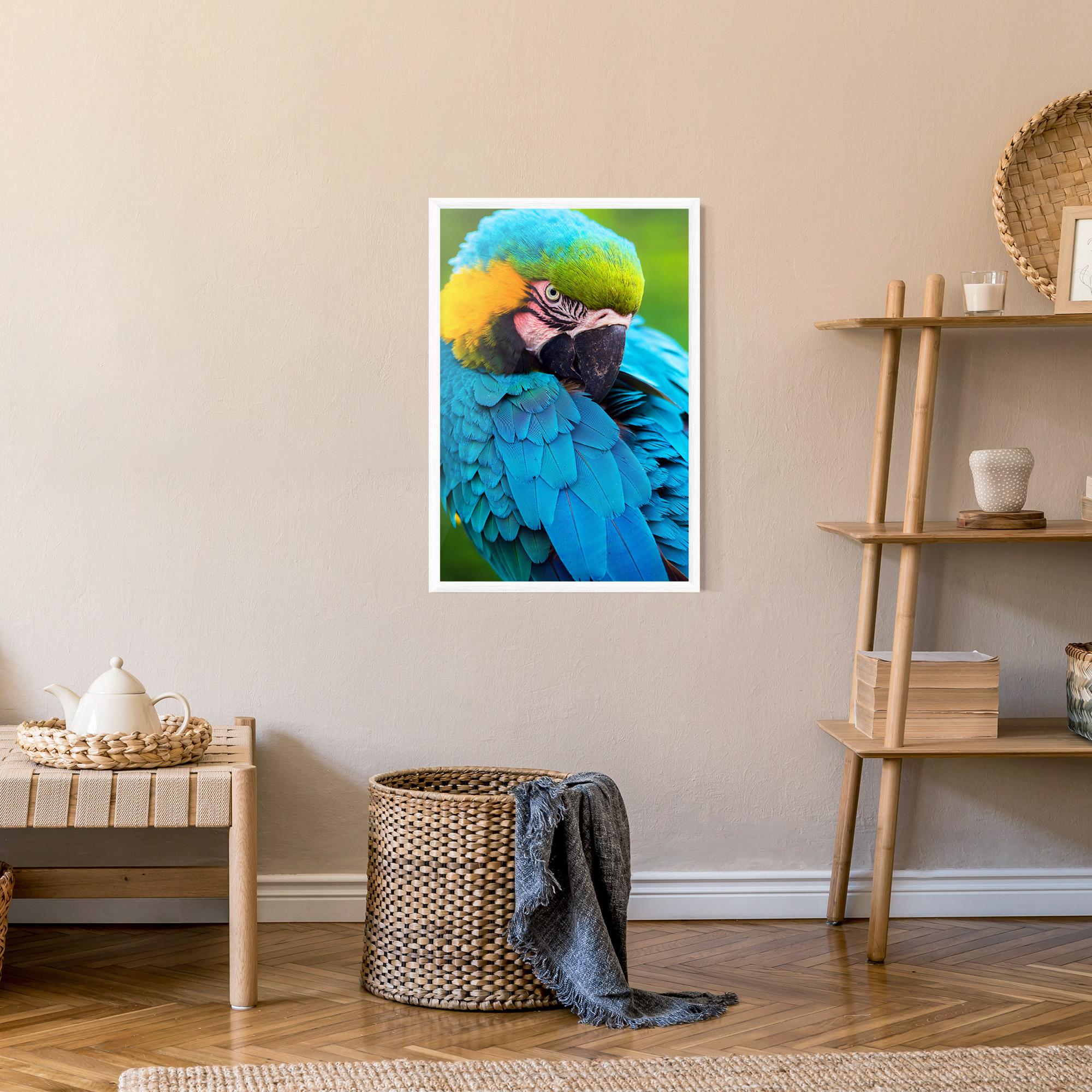 Poster Înrămat Blue Parrot mockup 9