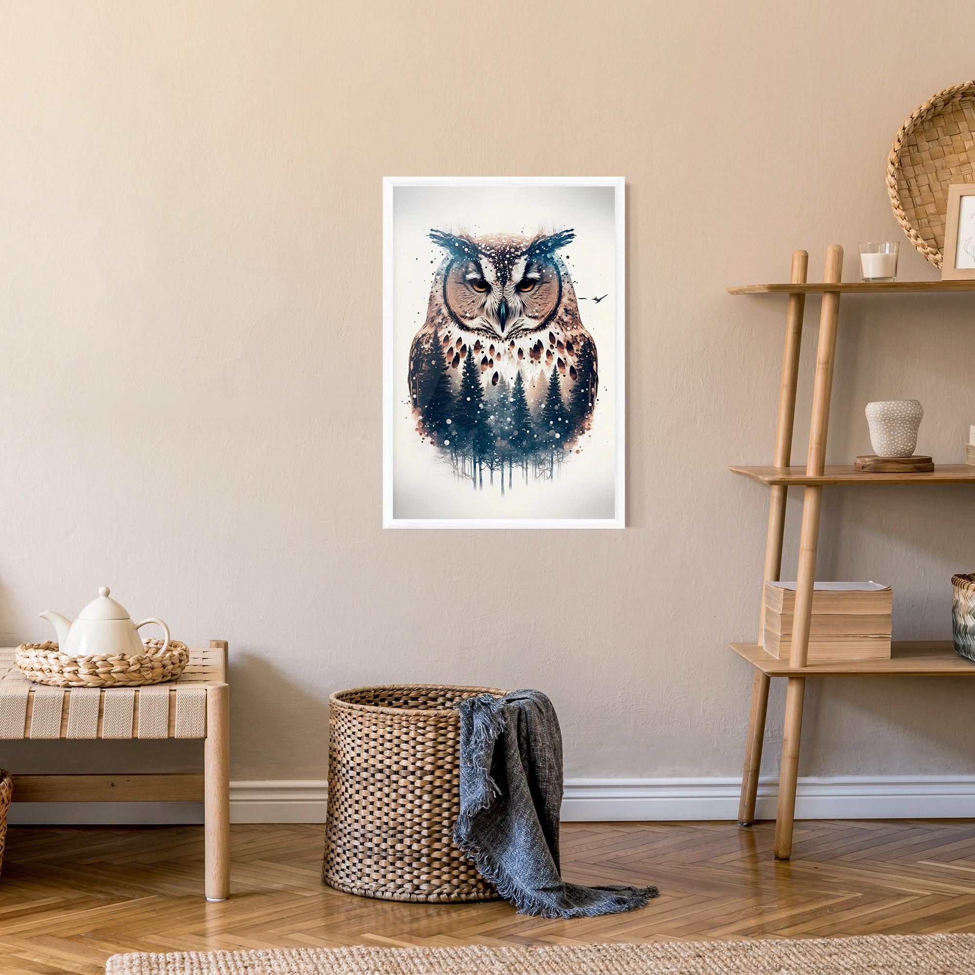 Poster Înrămat Owl Portrait mockup 9