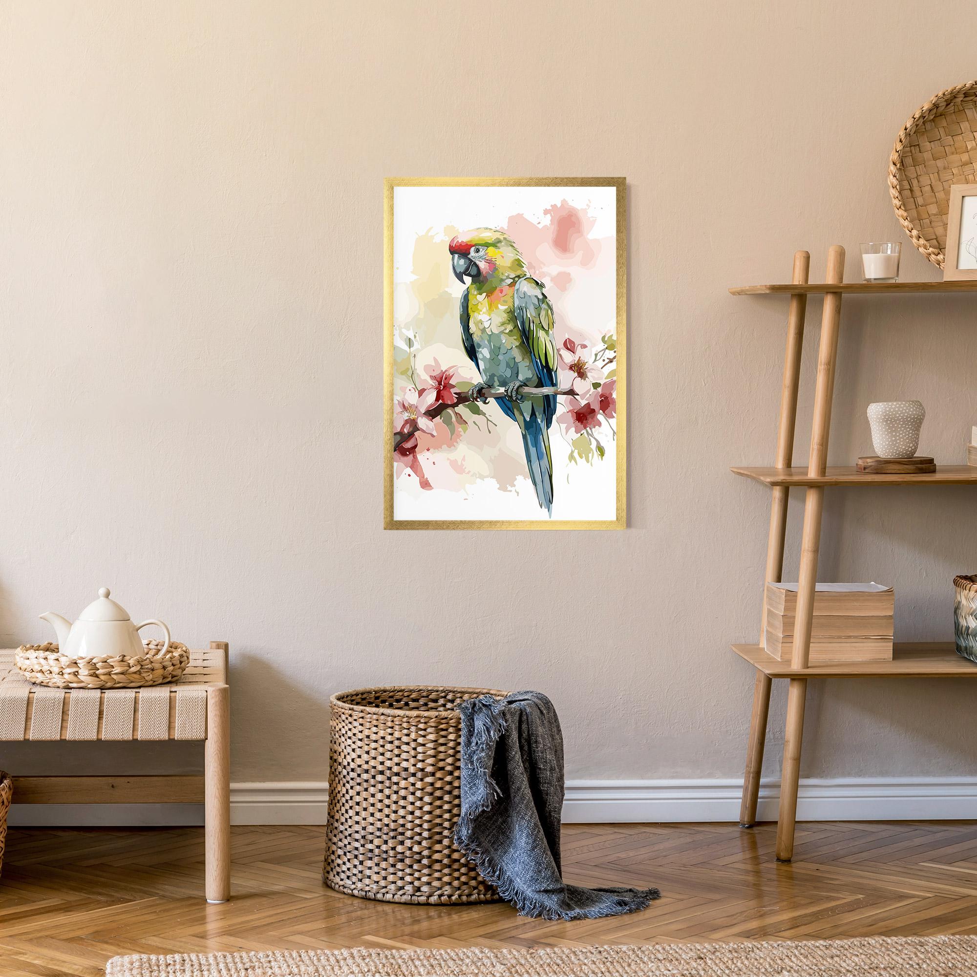 Poster Înrămat Beautiful Parrot mockup 9