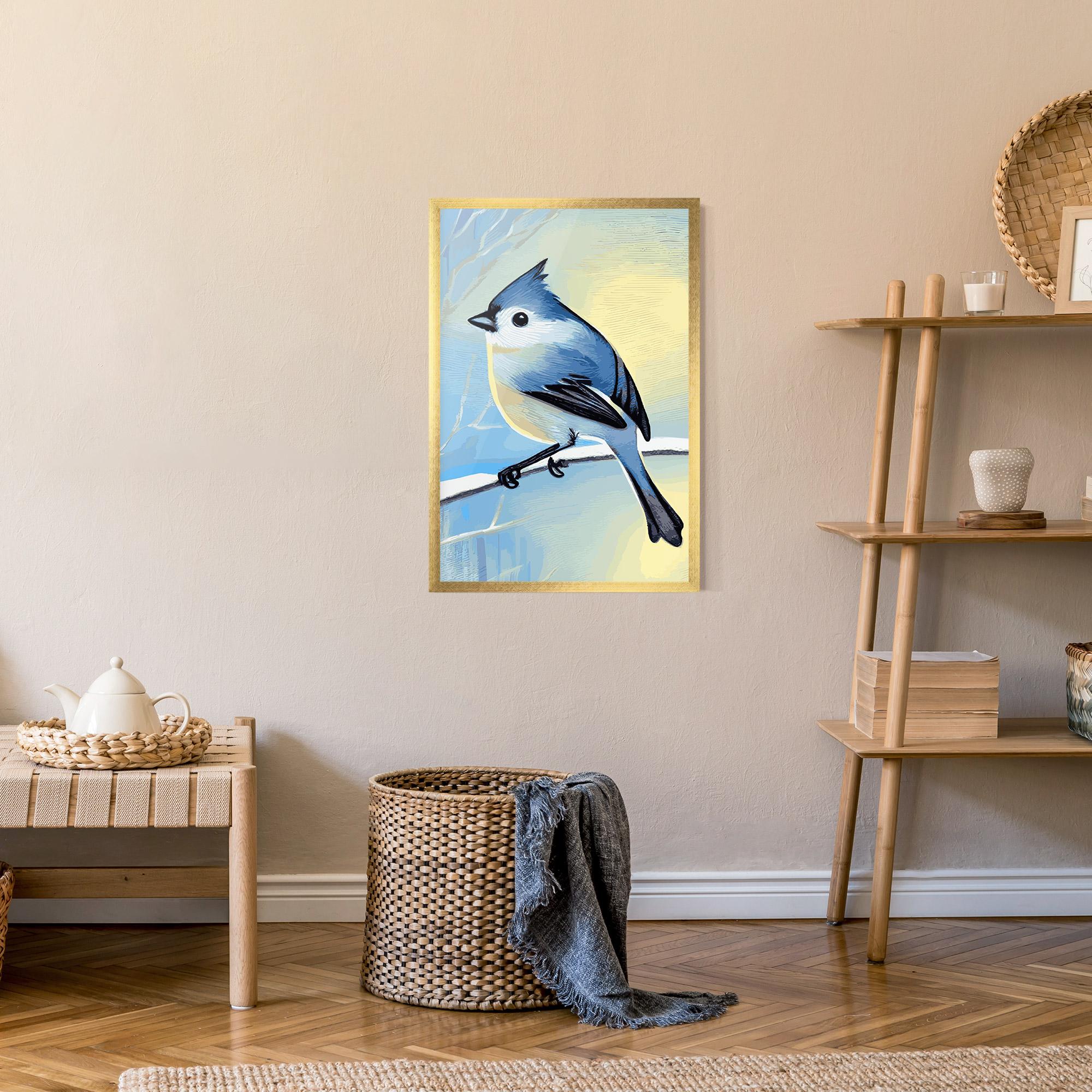Poster Înrămat Bird Winter Painting mockup 9