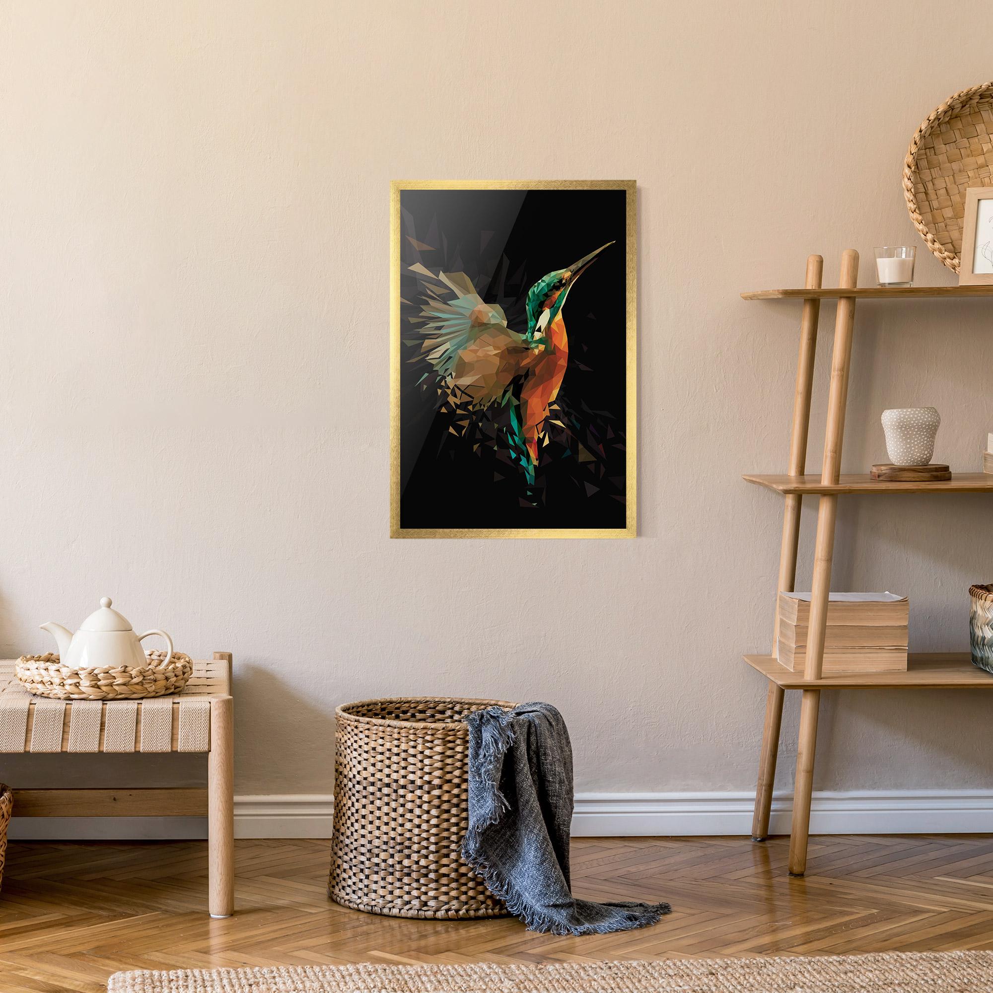 Poster Înrămat Hummingbird Splash mockup 9