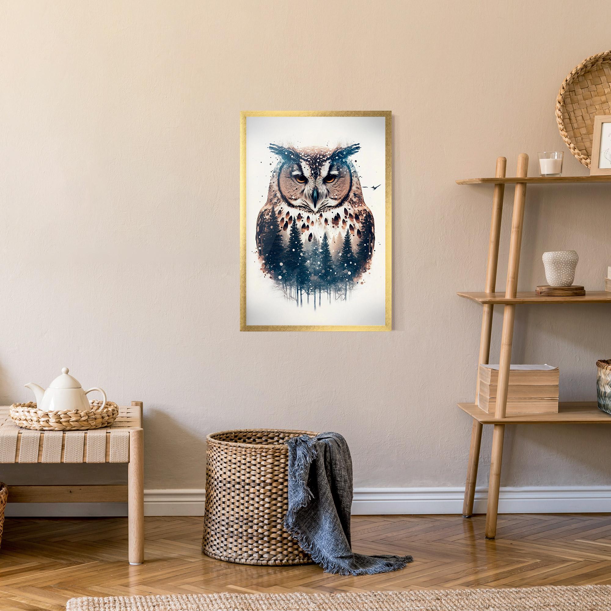 Poster Înrămat Owl Portrait mockup 9
