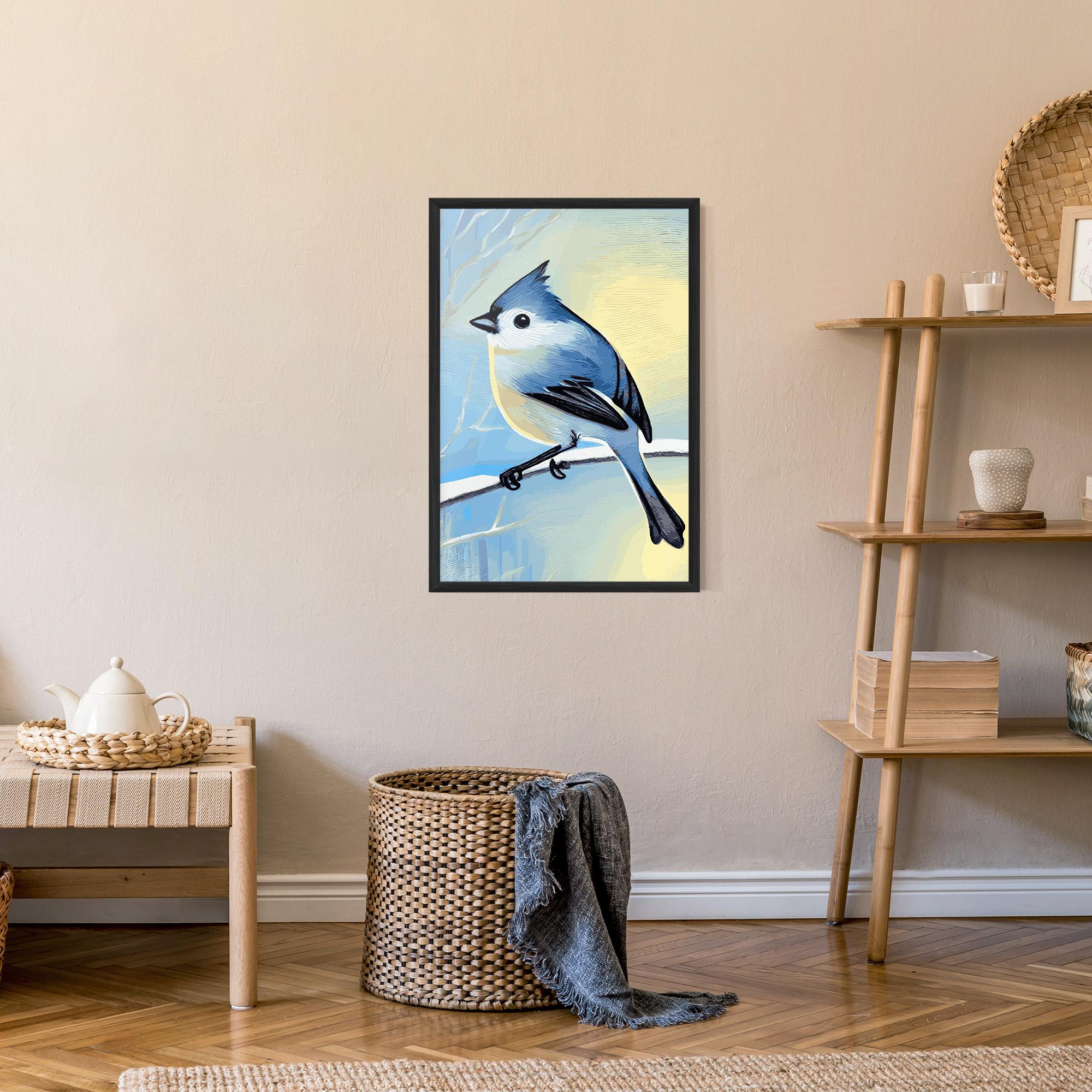 Poster Înrămat Bird Winter Painting mockup 9