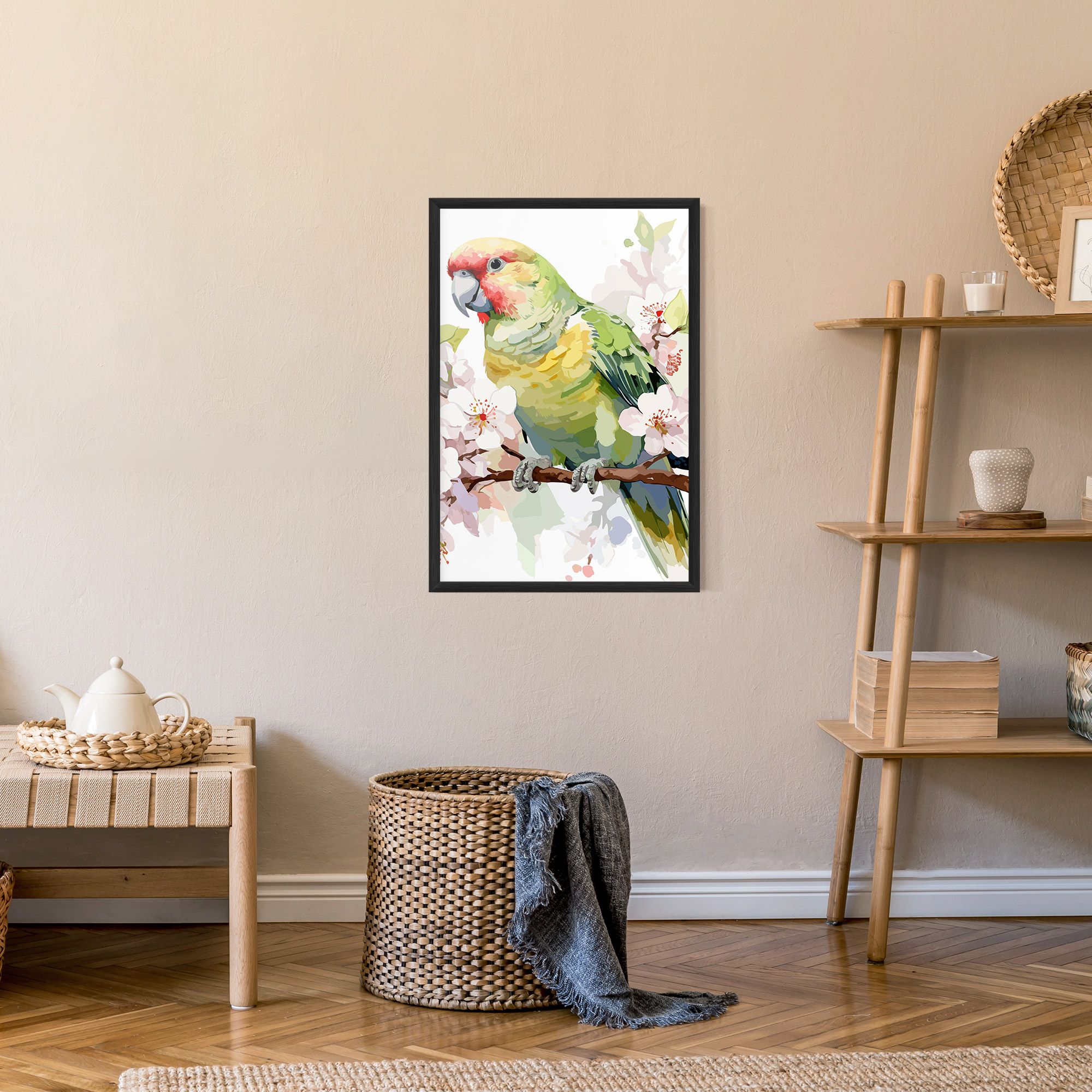 Cute Green Parrot mockup 9