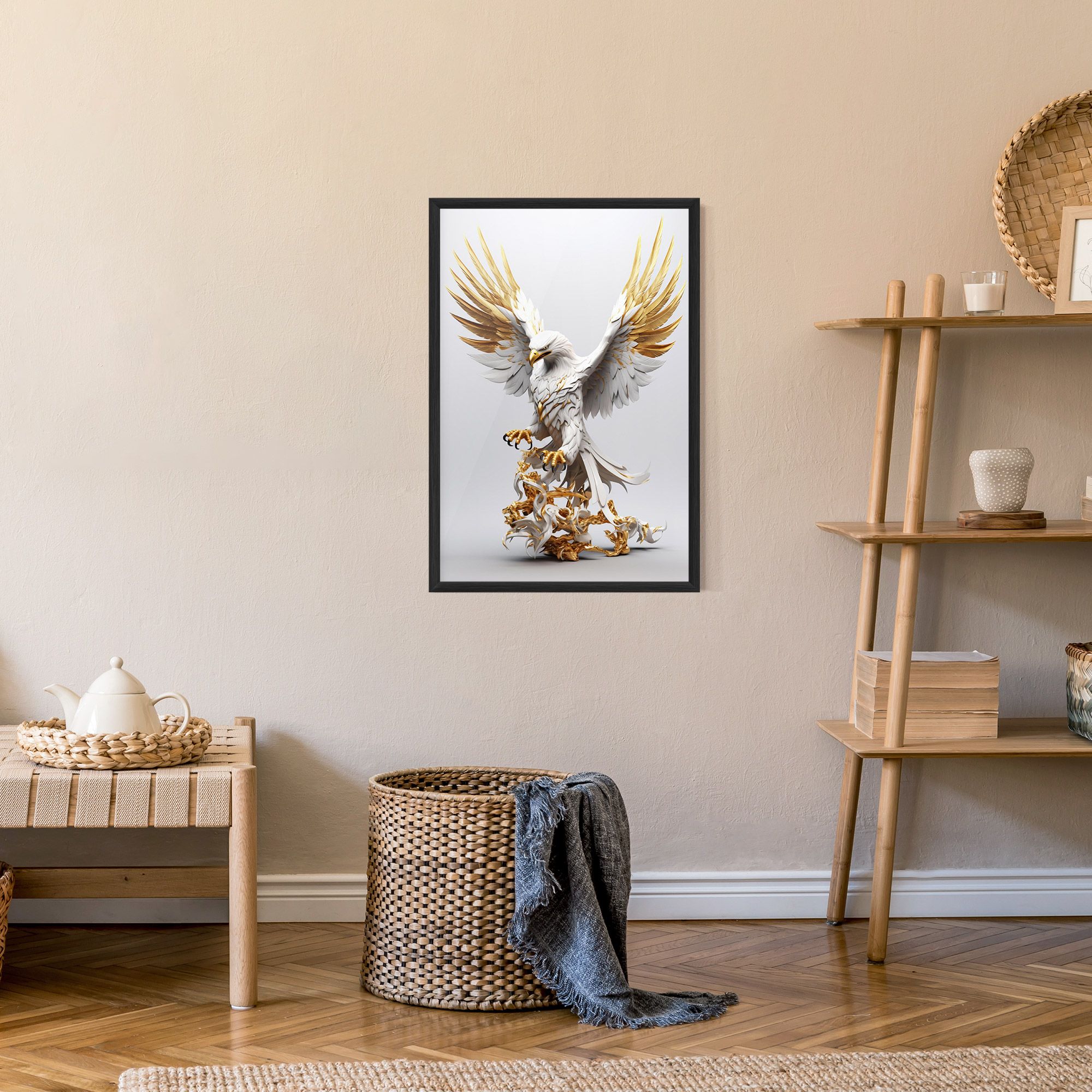 Gold 3d Eagle mockup 9