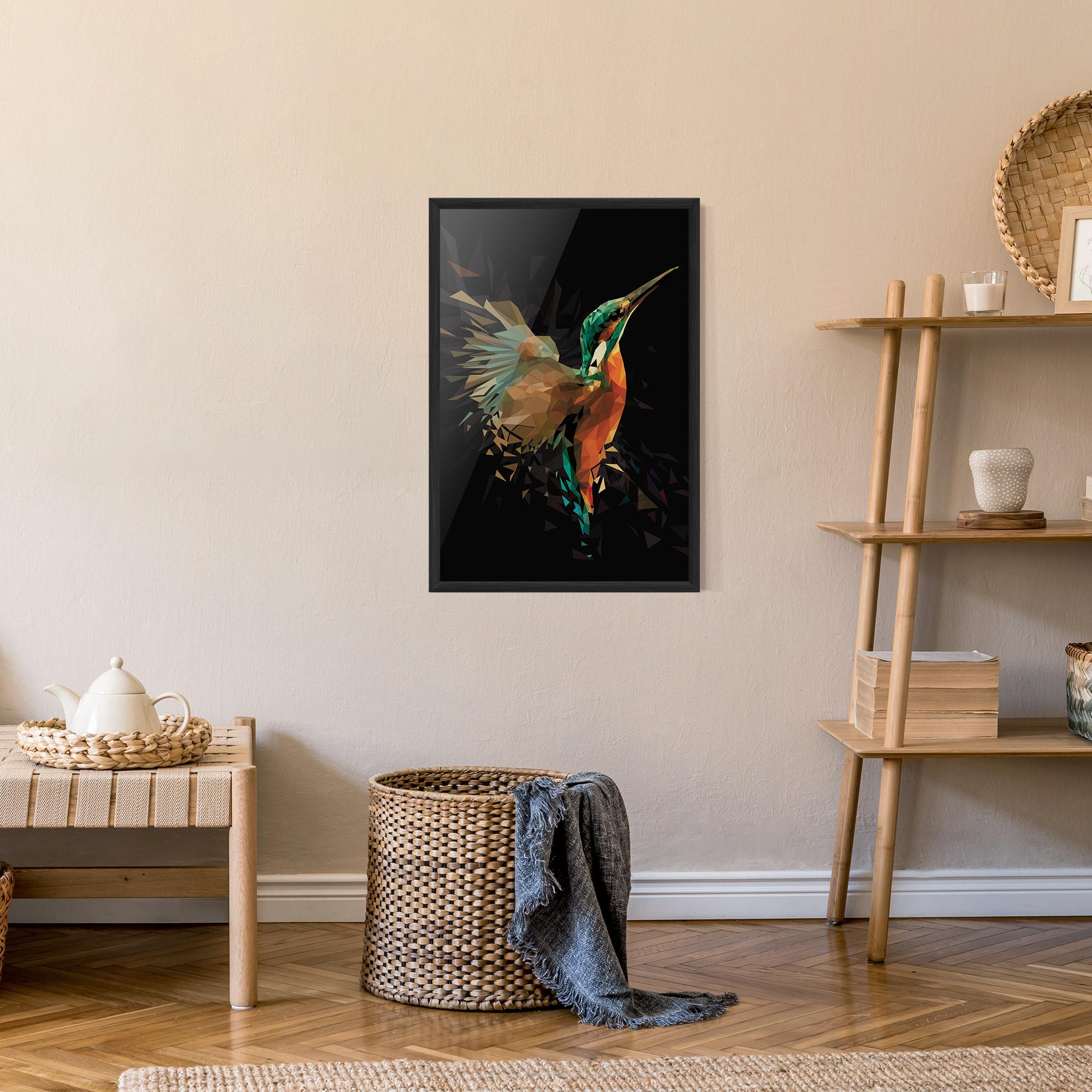 Poster Înrămat Hummingbird Splash mockup 9