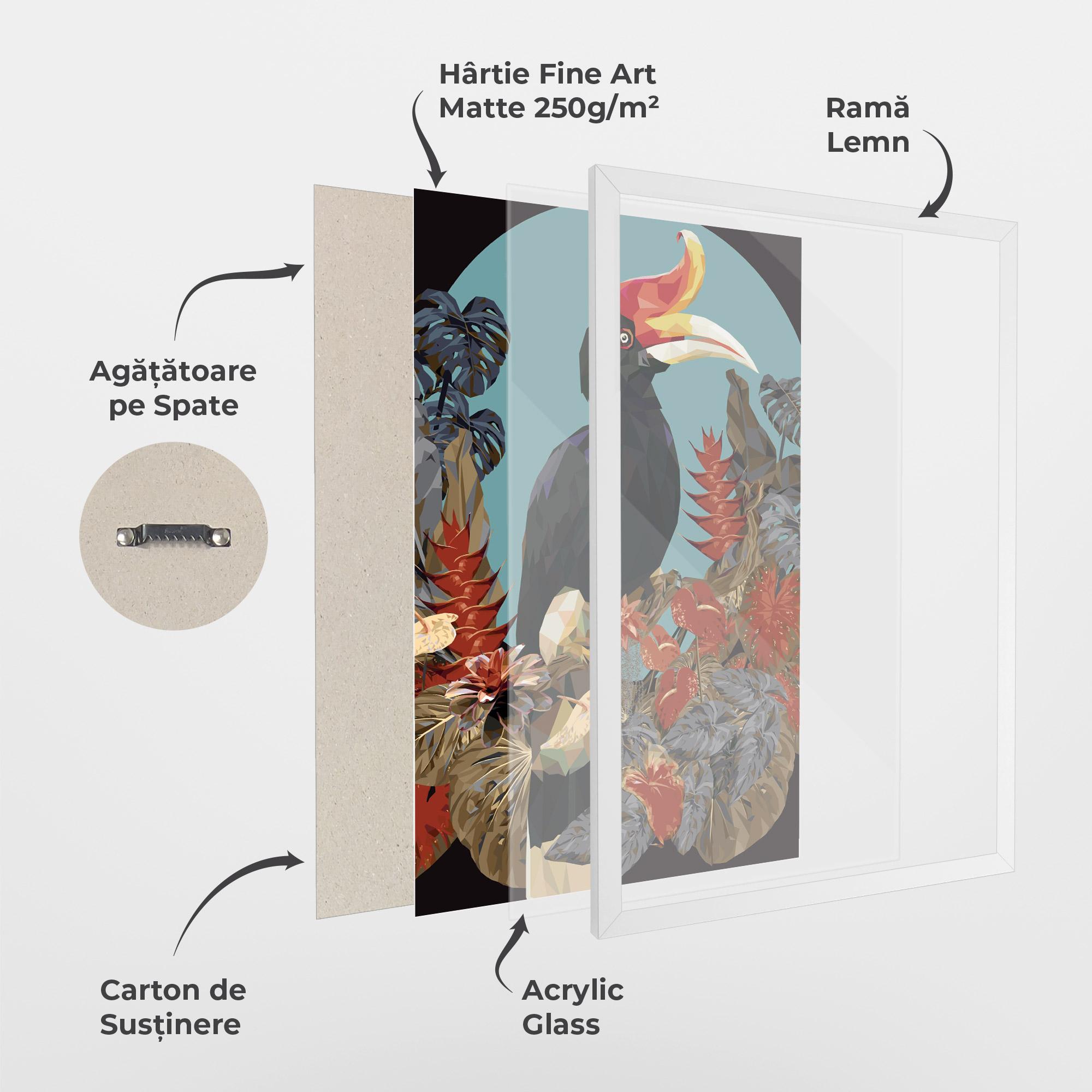 Poster Înrămat Black Interesting Bird mockup 1