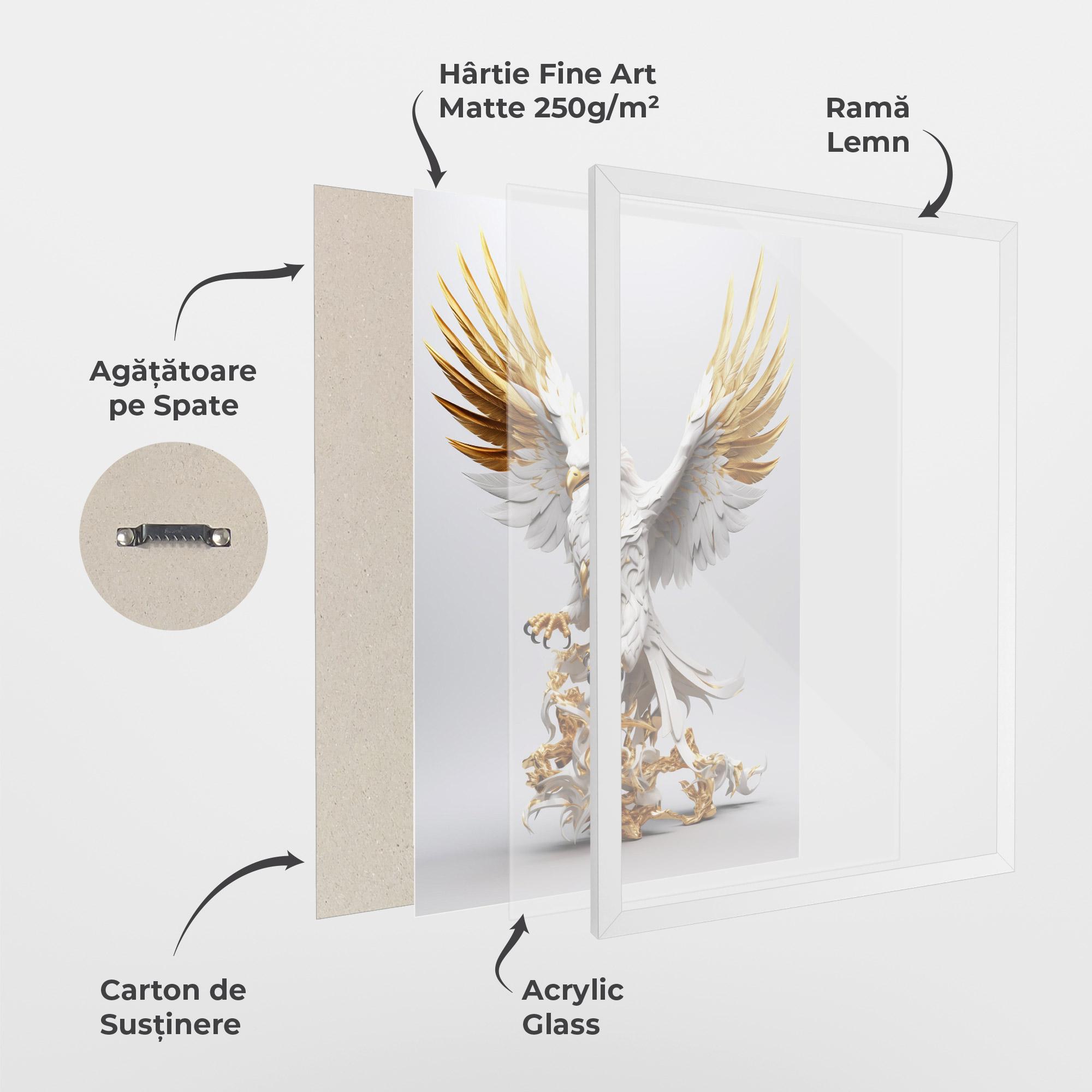 Poster Înrămat Gold 3d Eagle mockup 1