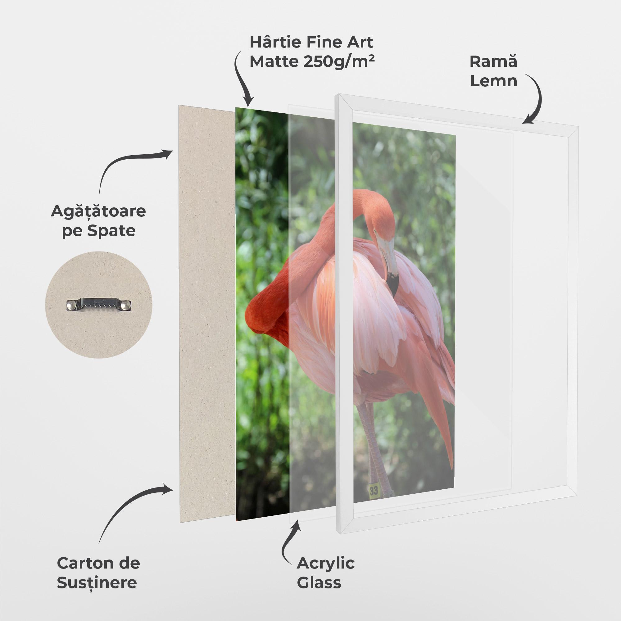 Poster Înrămat Red Flamingo mockup 1