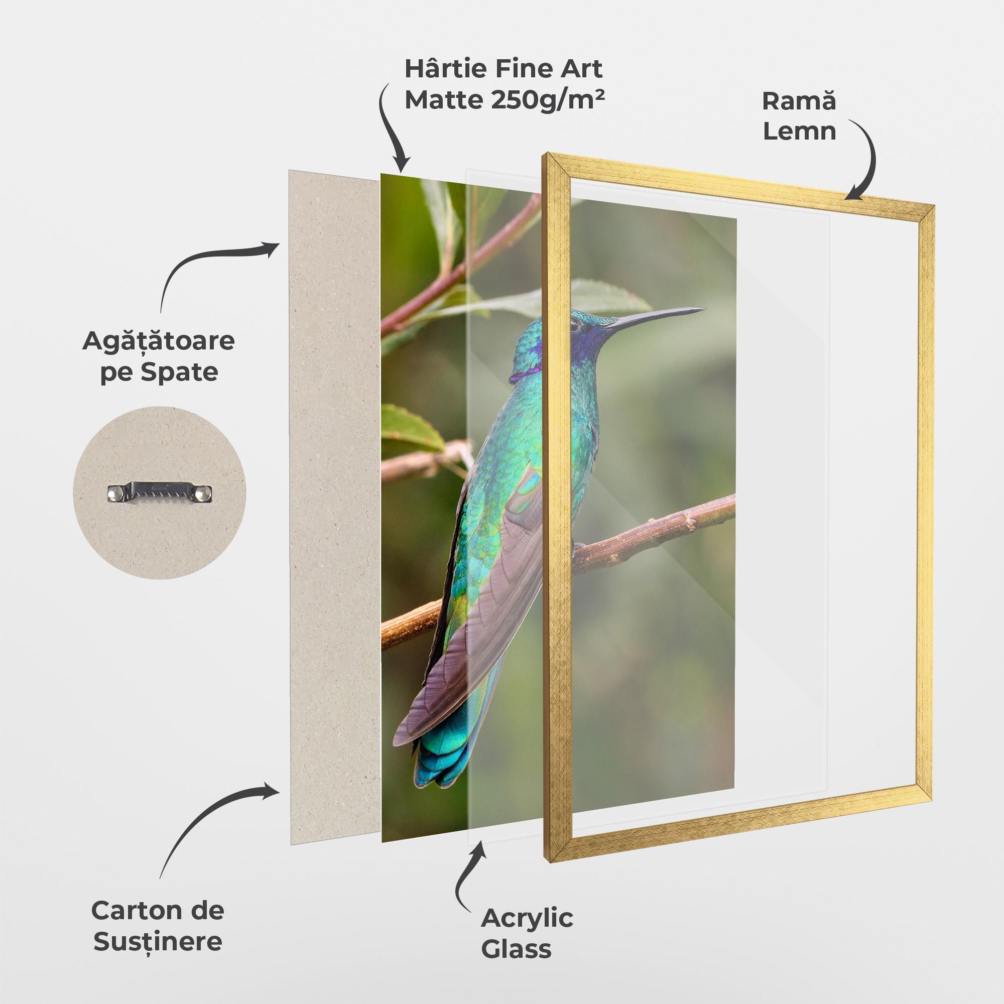 Poster Înrămat Green Bird mockup 1