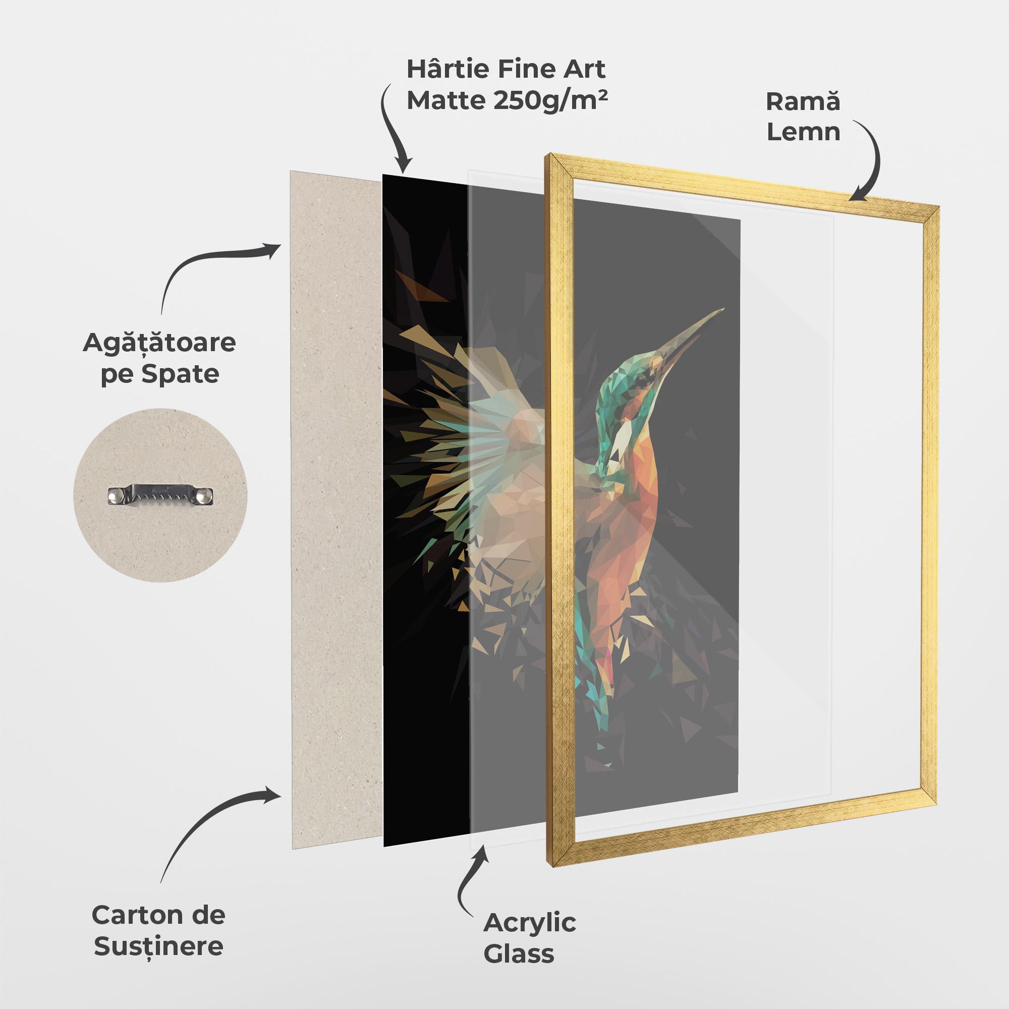 Poster Înrămat Hummingbird Splash mockup 1