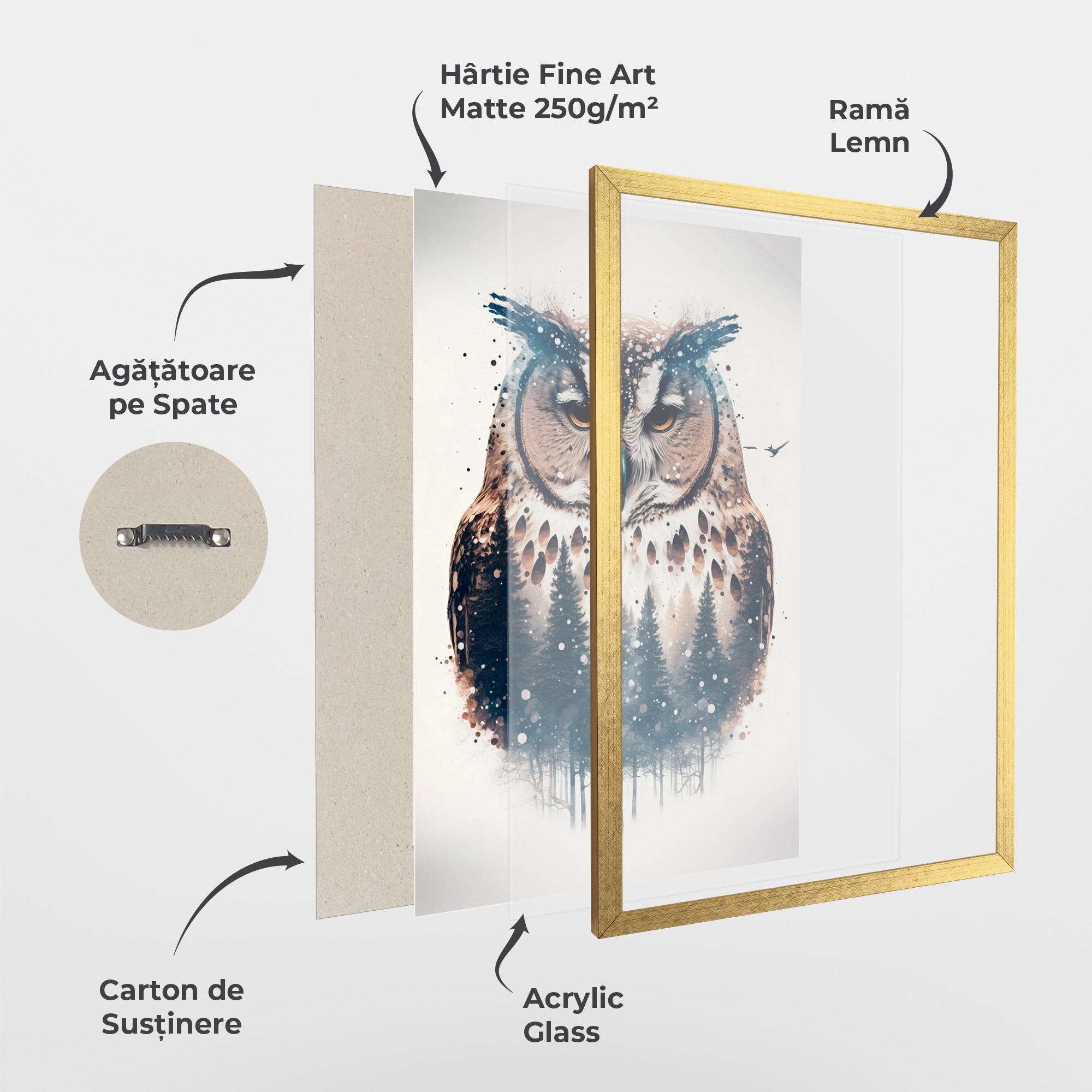 Poster Înrămat Owl Portrait mockup 1