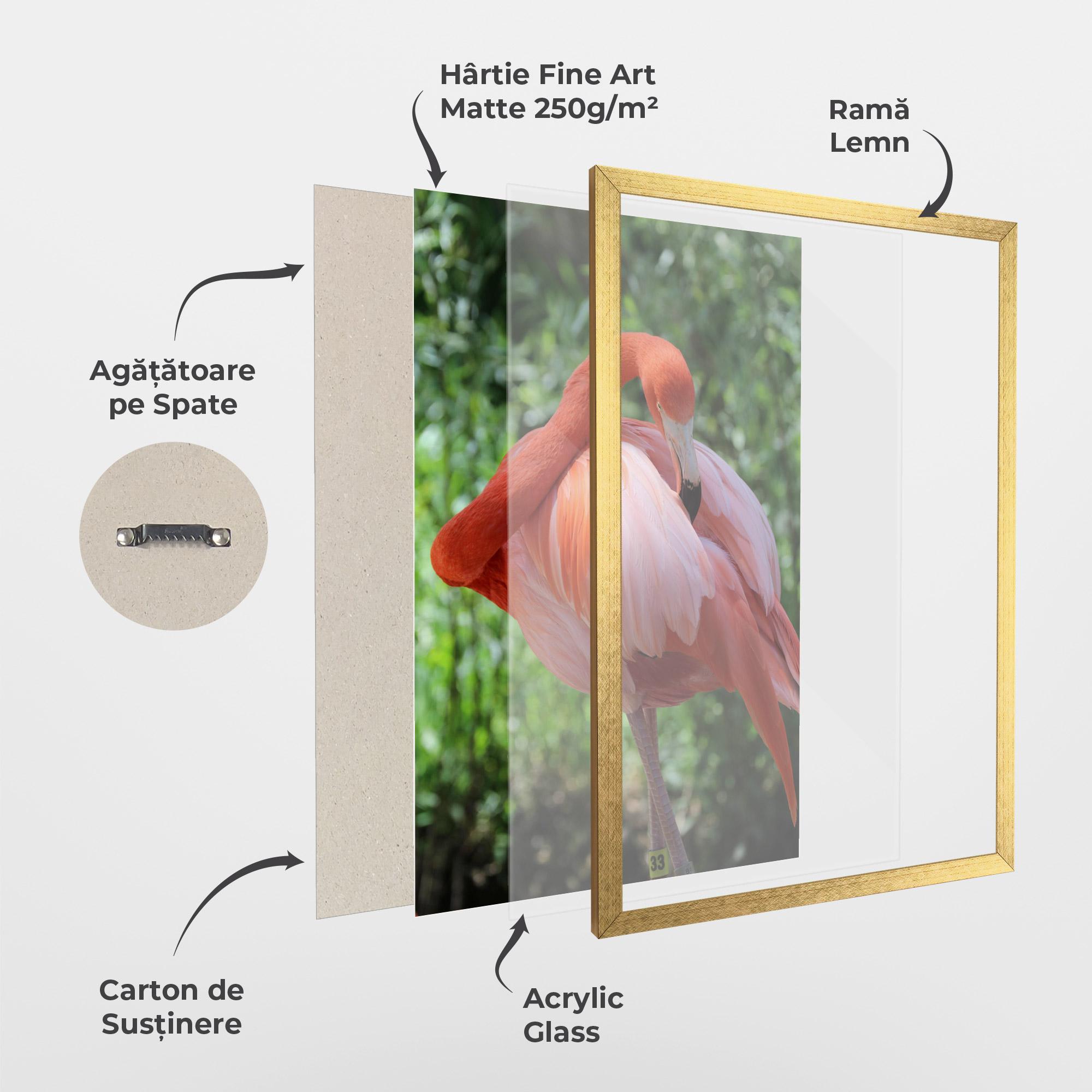 Poster Înrămat Red Flamingo mockup 1