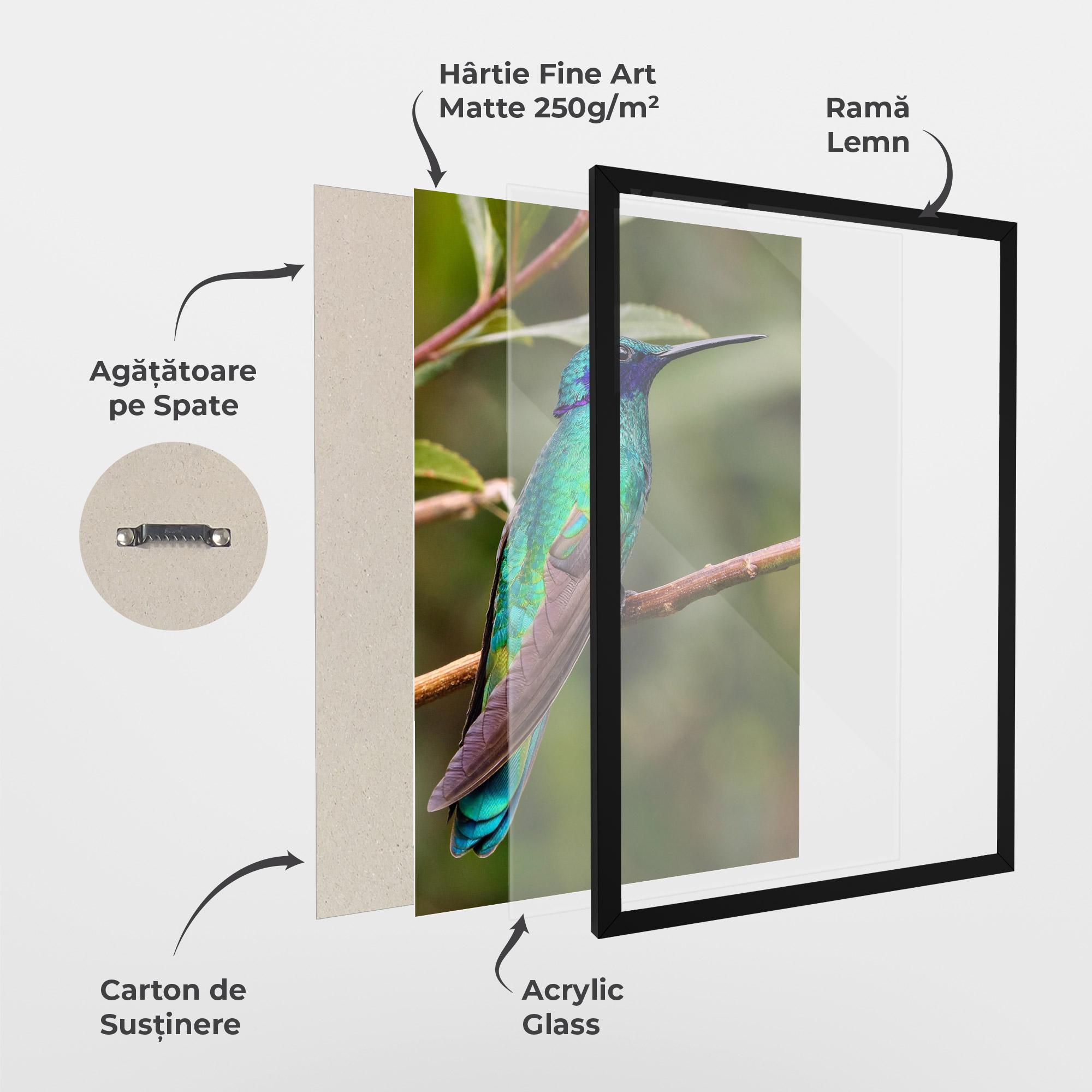 Poster Înrămat Green Bird mockup 1