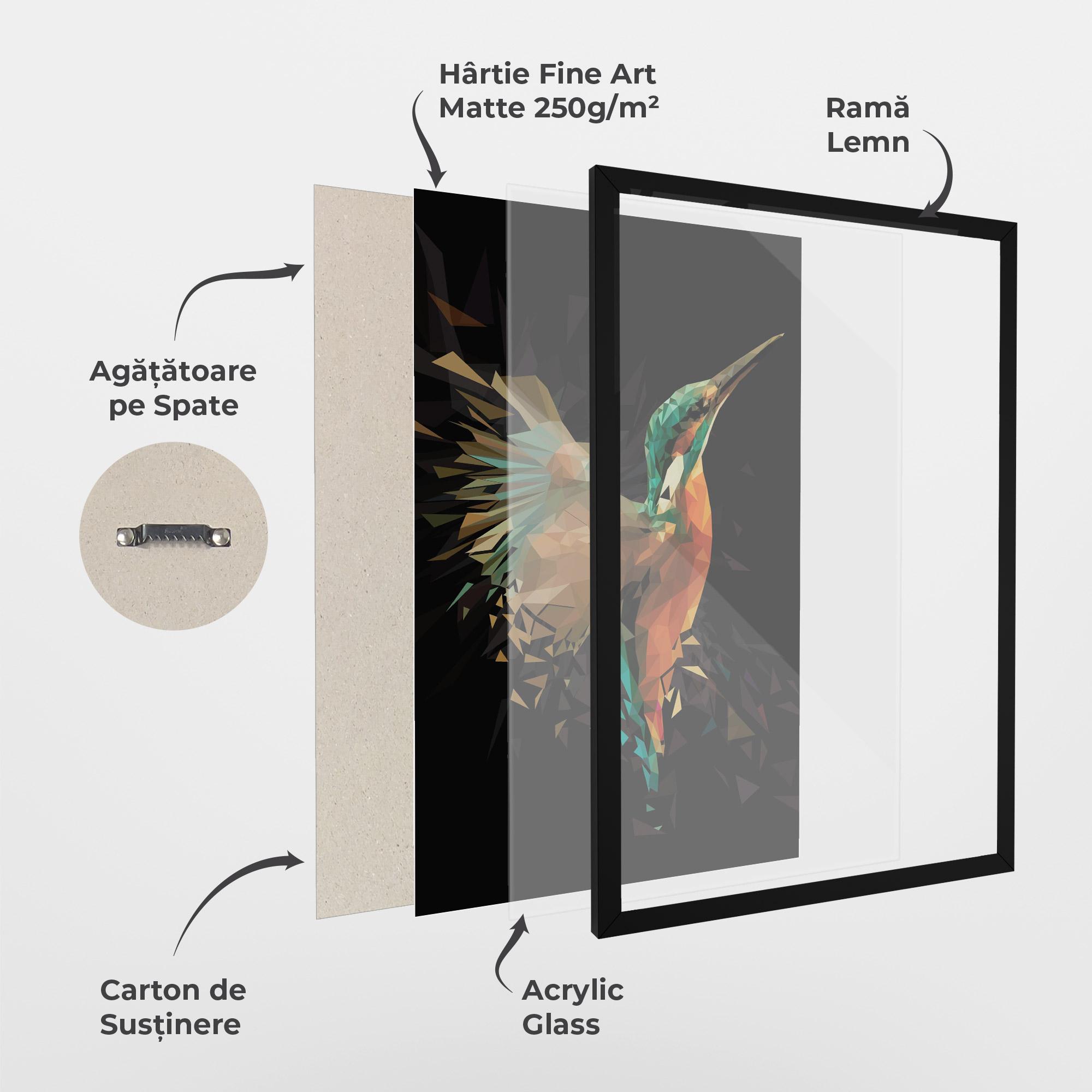 Poster Înrămat Hummingbird Splash mockup 1