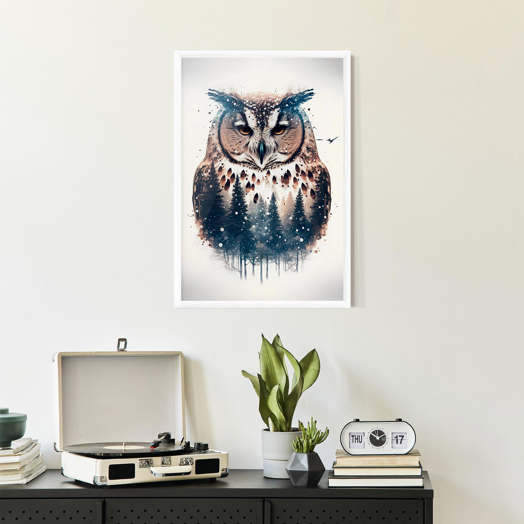 Poster Înrămat Owl Portrait mockup 2