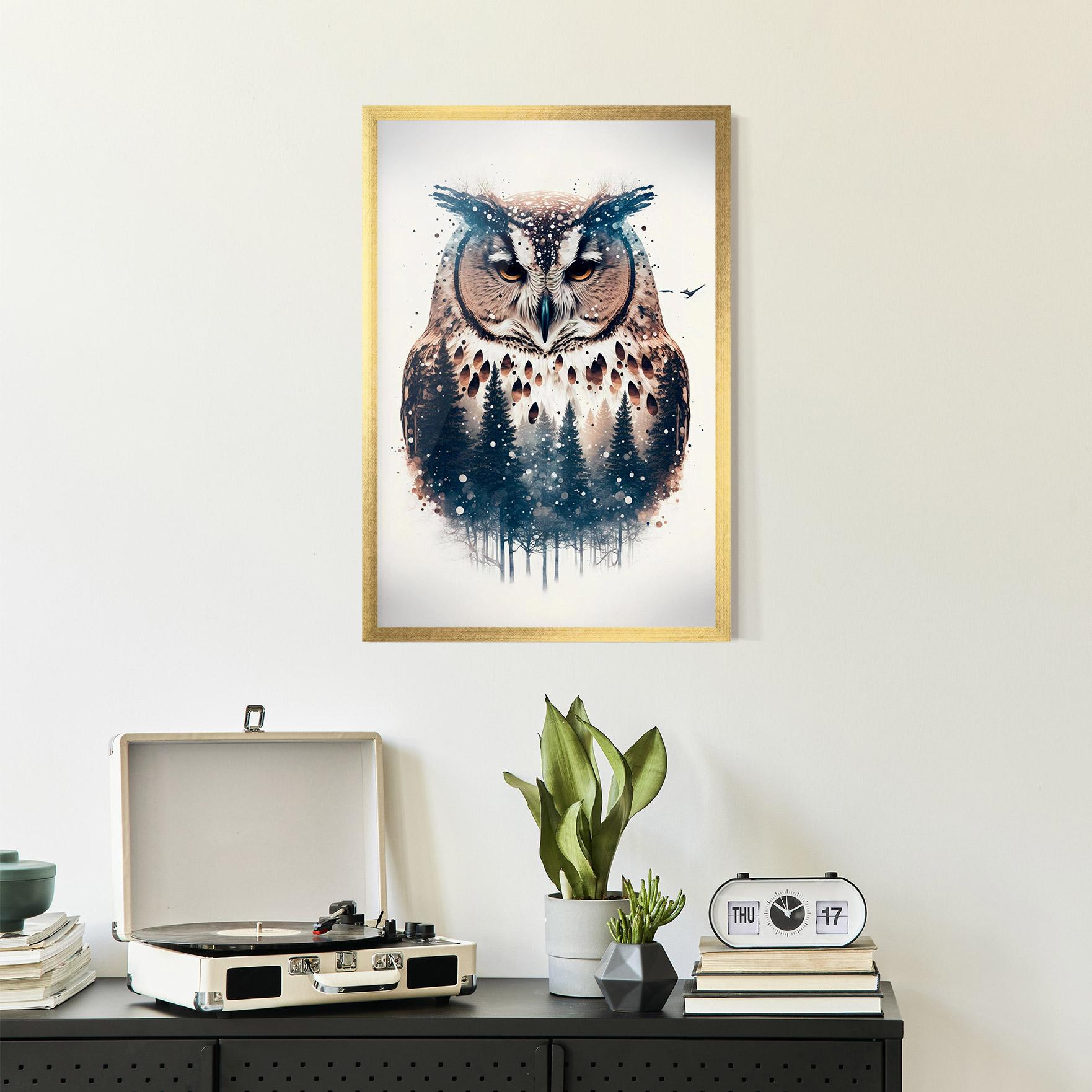 Poster Înrămat Owl Portrait mockup 2