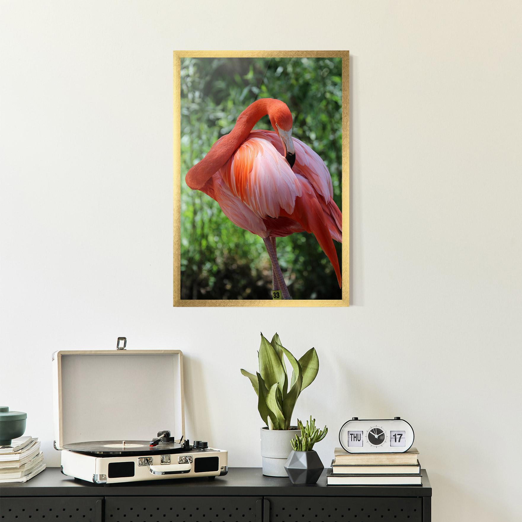 Poster Înrămat Red Flamingo mockup 2