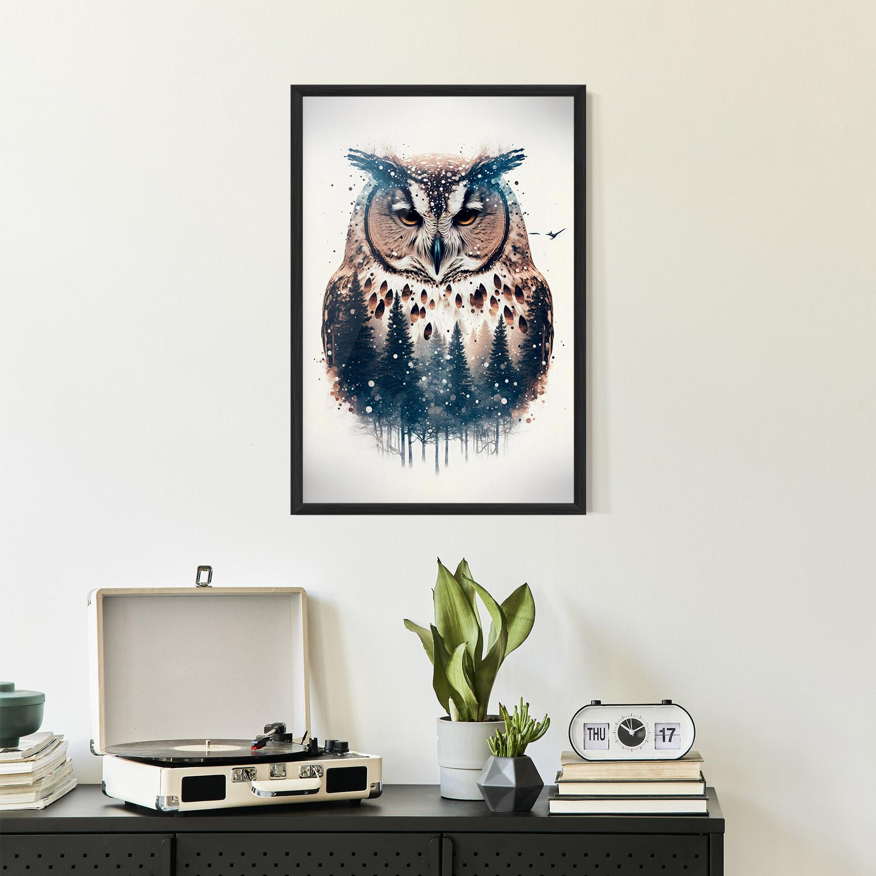 Poster Înrămat Owl Portrait mockup 2