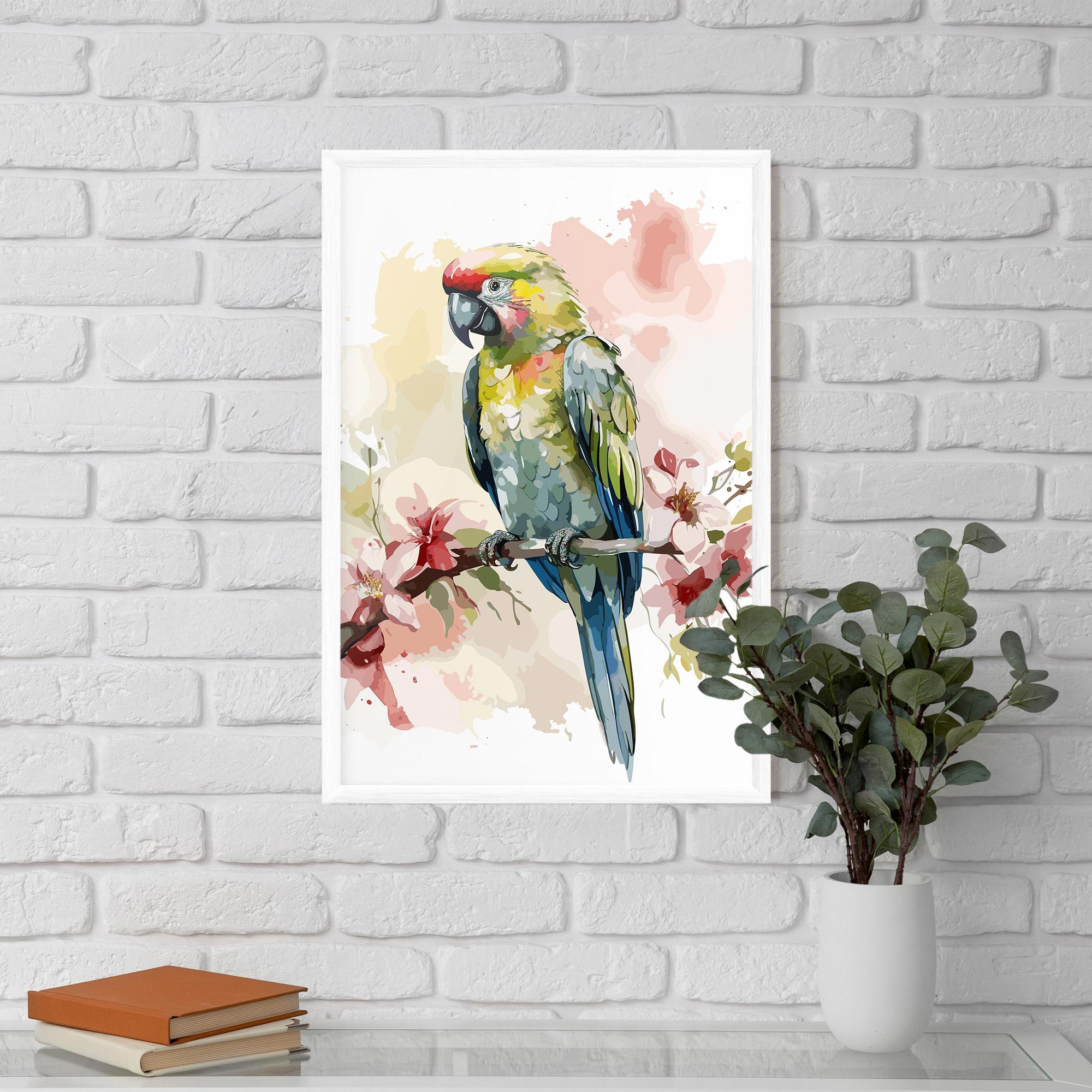 Poster Înrămat Beautiful Parrot mockup 5