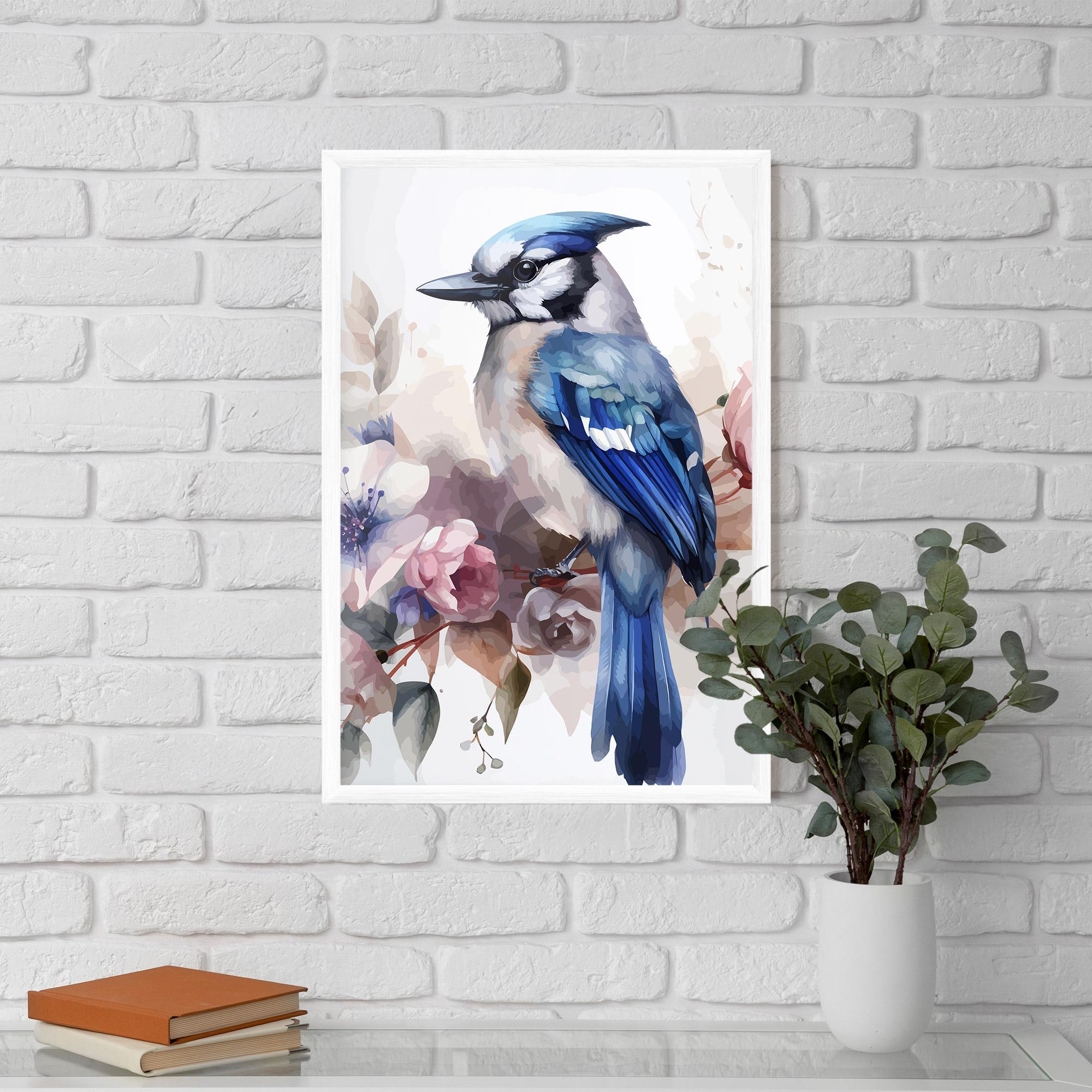 Poster Înrămat Bird Pretty Blue mockup 5