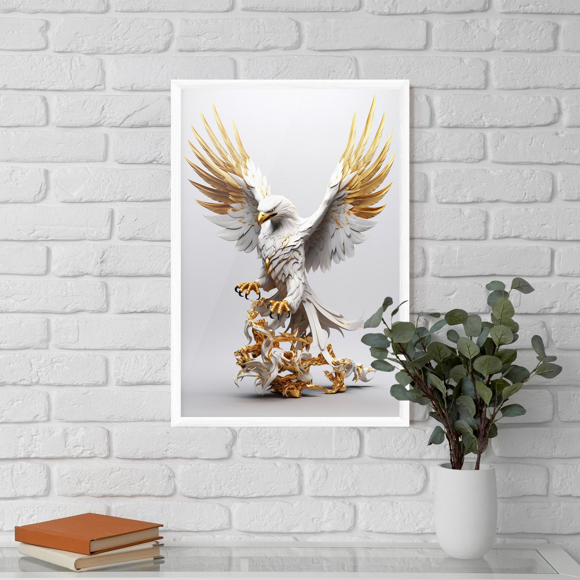 Poster Înrămat Gold 3d Eagle mockup 5