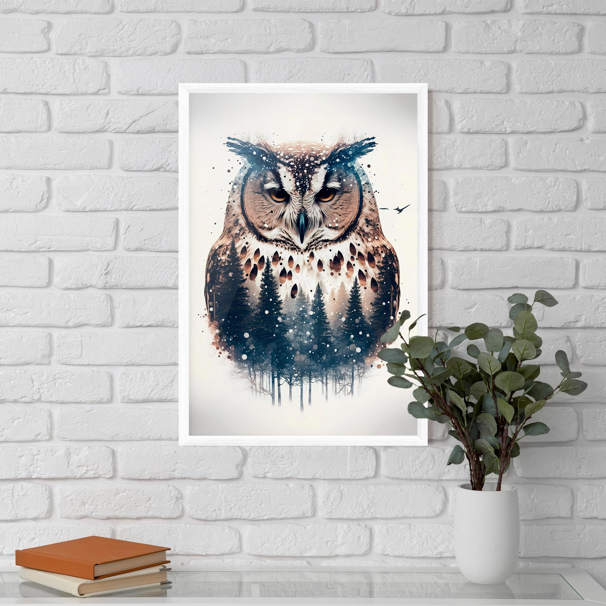 Poster Înrămat Owl Portrait mockup 5