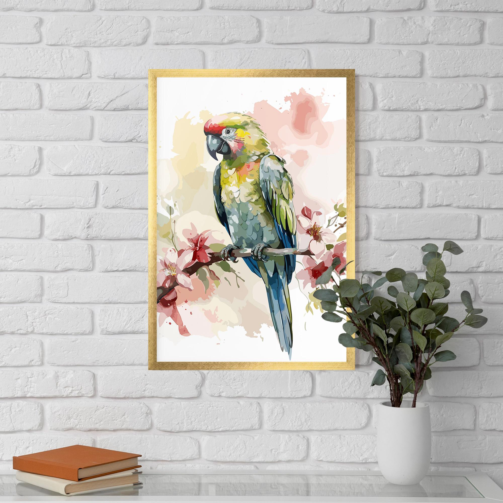 Poster Înrămat Beautiful Parrot mockup 5