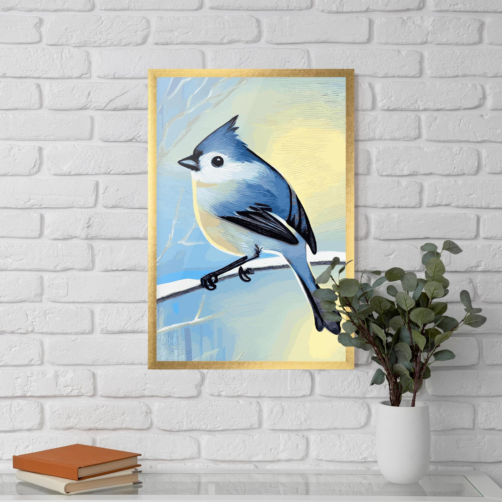 Poster Înrămat Bird Winter Painting mockup 5