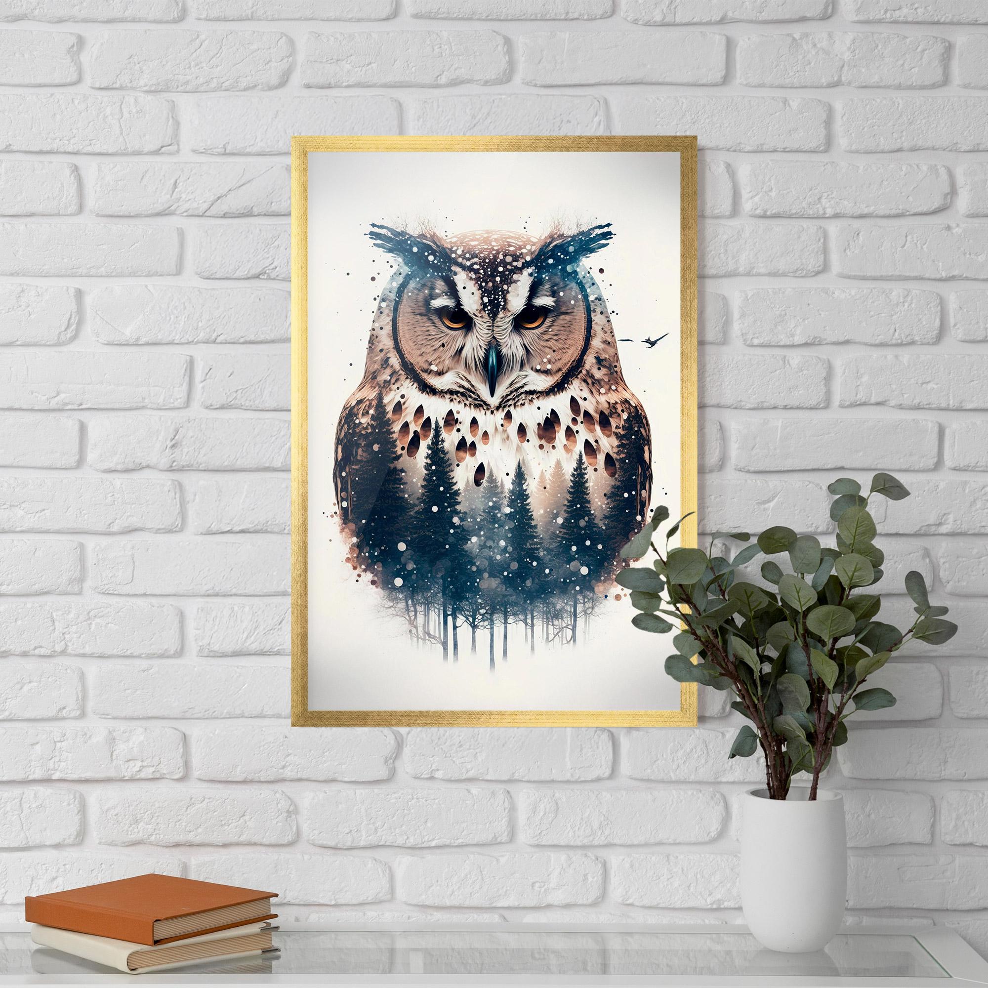 Poster Înrămat Owl Portrait mockup 5