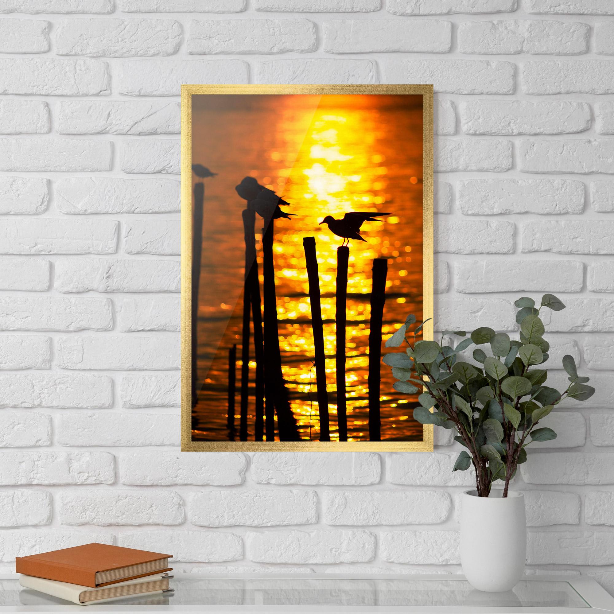 Poster Înrămat Silhouettes Birds mockup 5