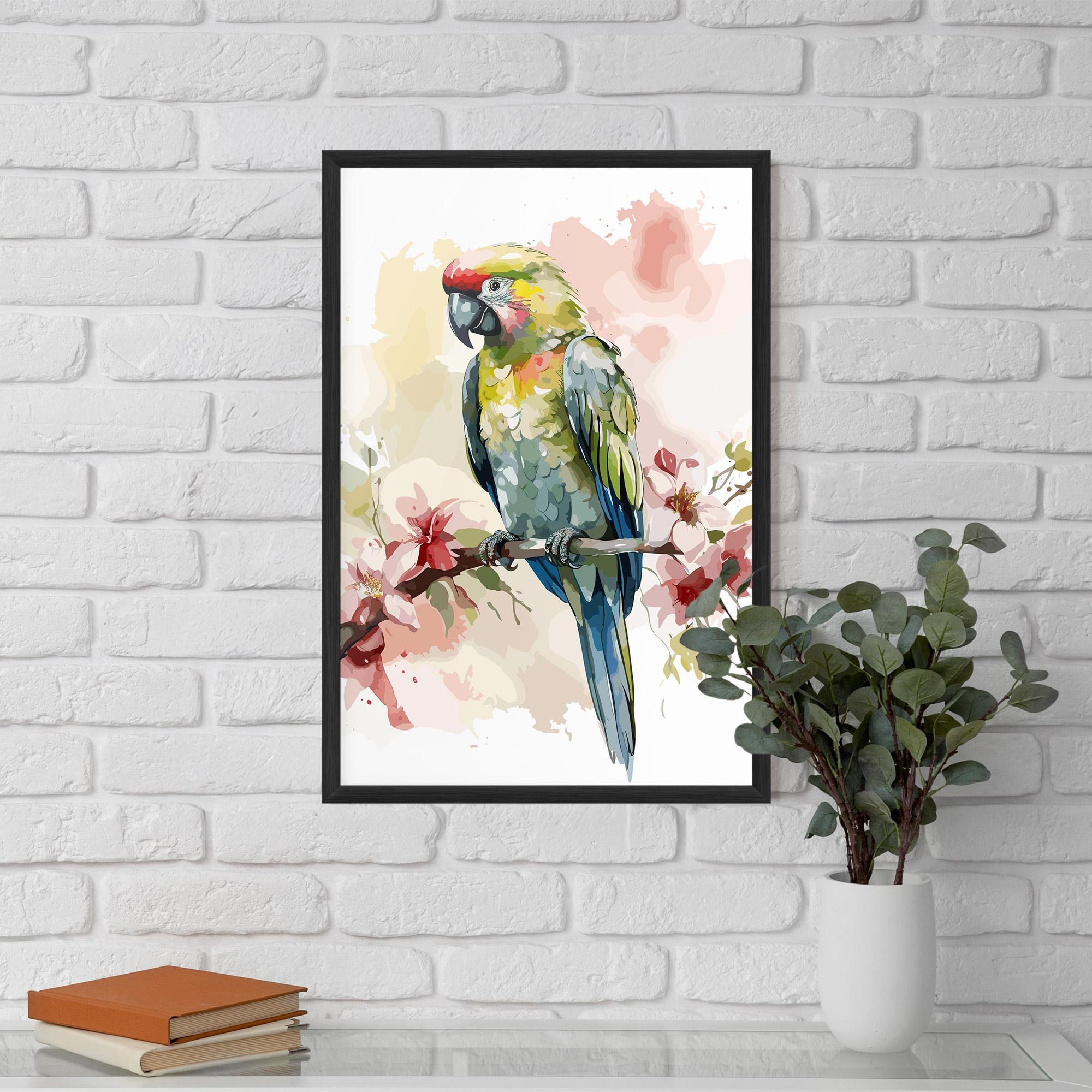 Poster Înrămat Beautiful Parrot mockup 5