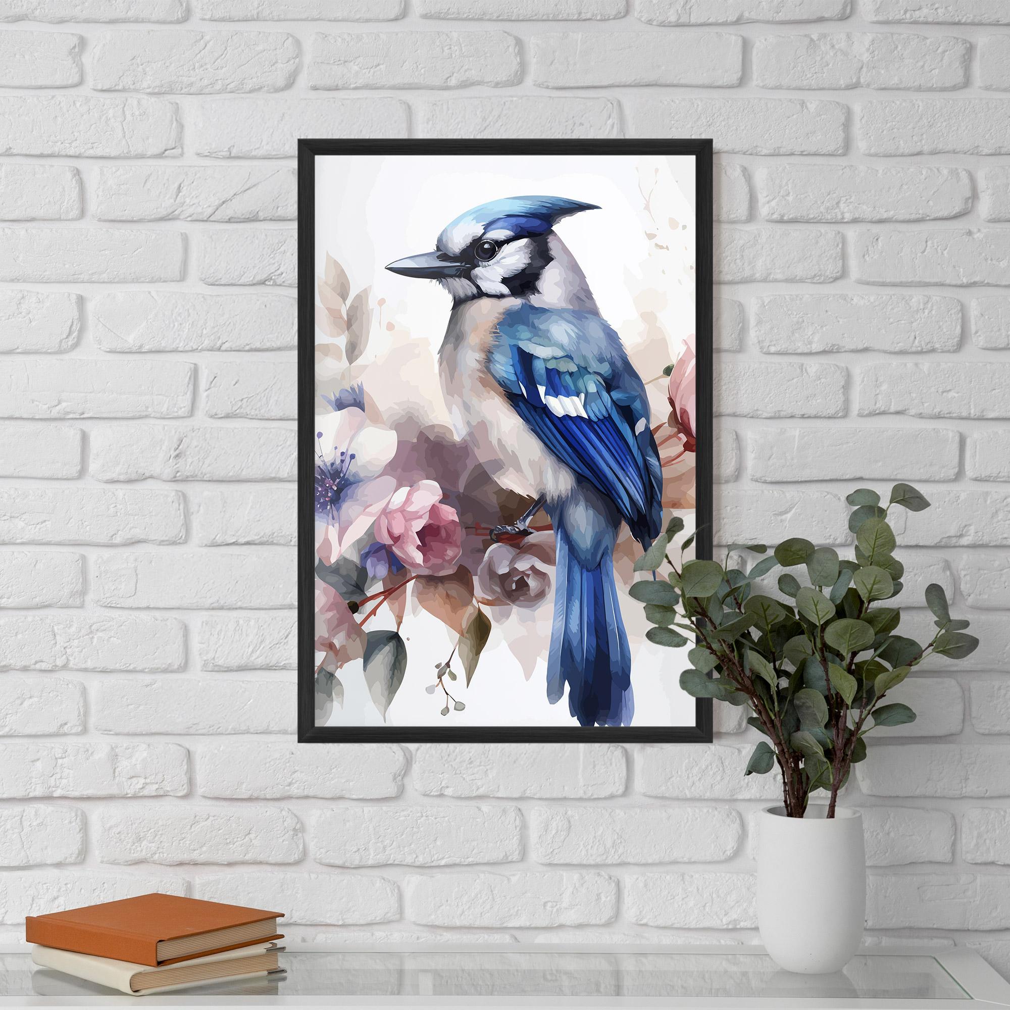 Poster Înrămat Bird Pretty Blue mockup 5