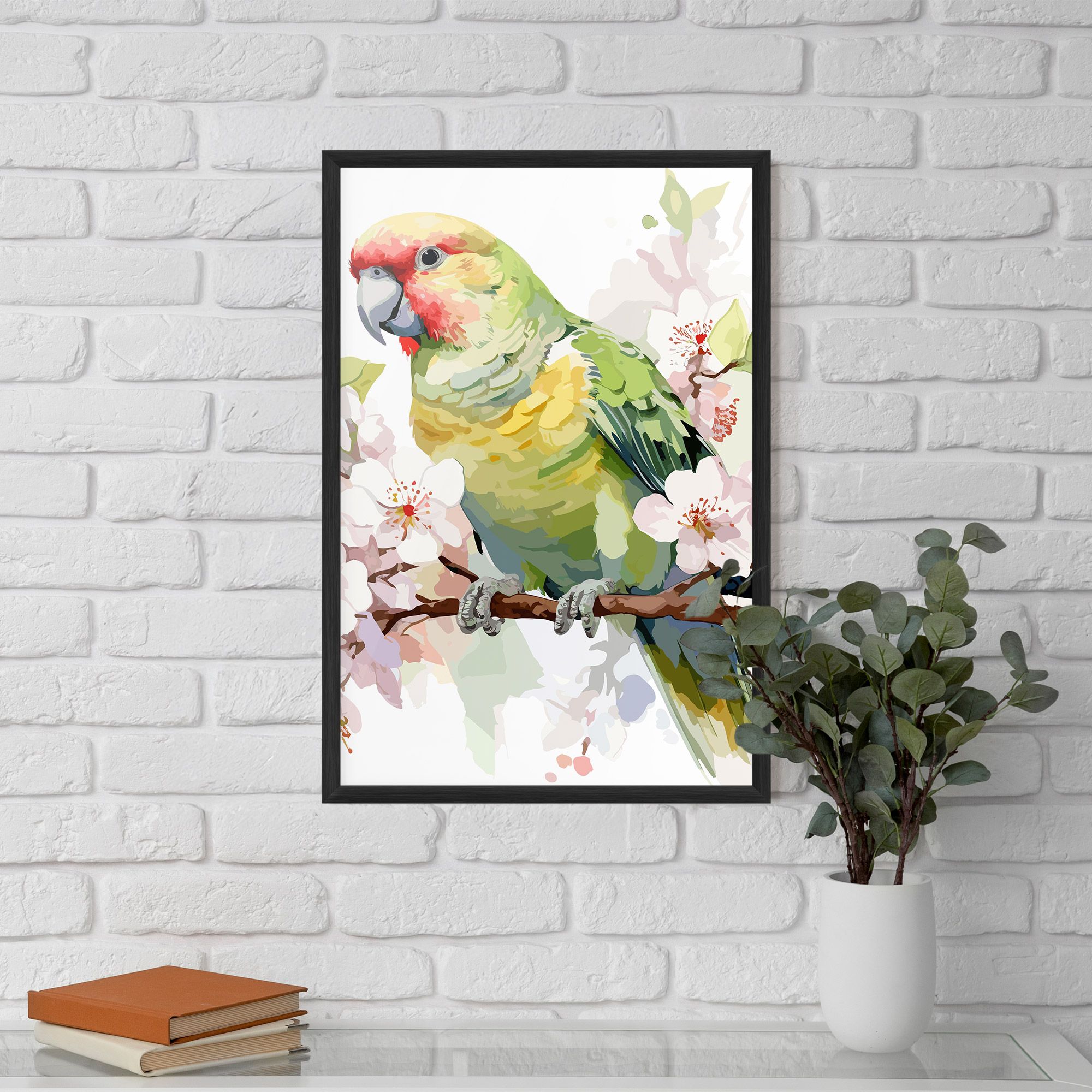 Cute Green Parrot mockup 5