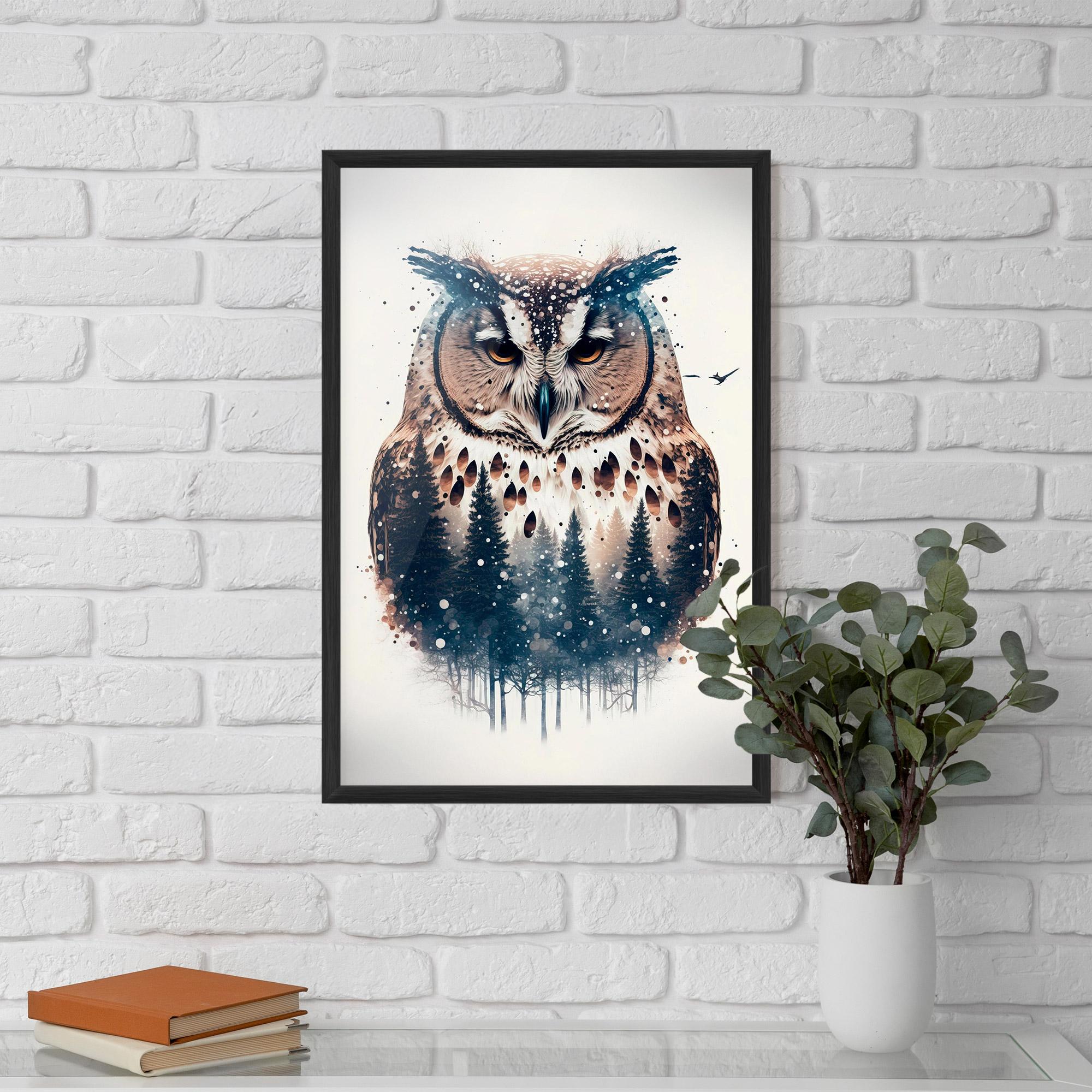 Poster Înrămat Owl Portrait mockup 5