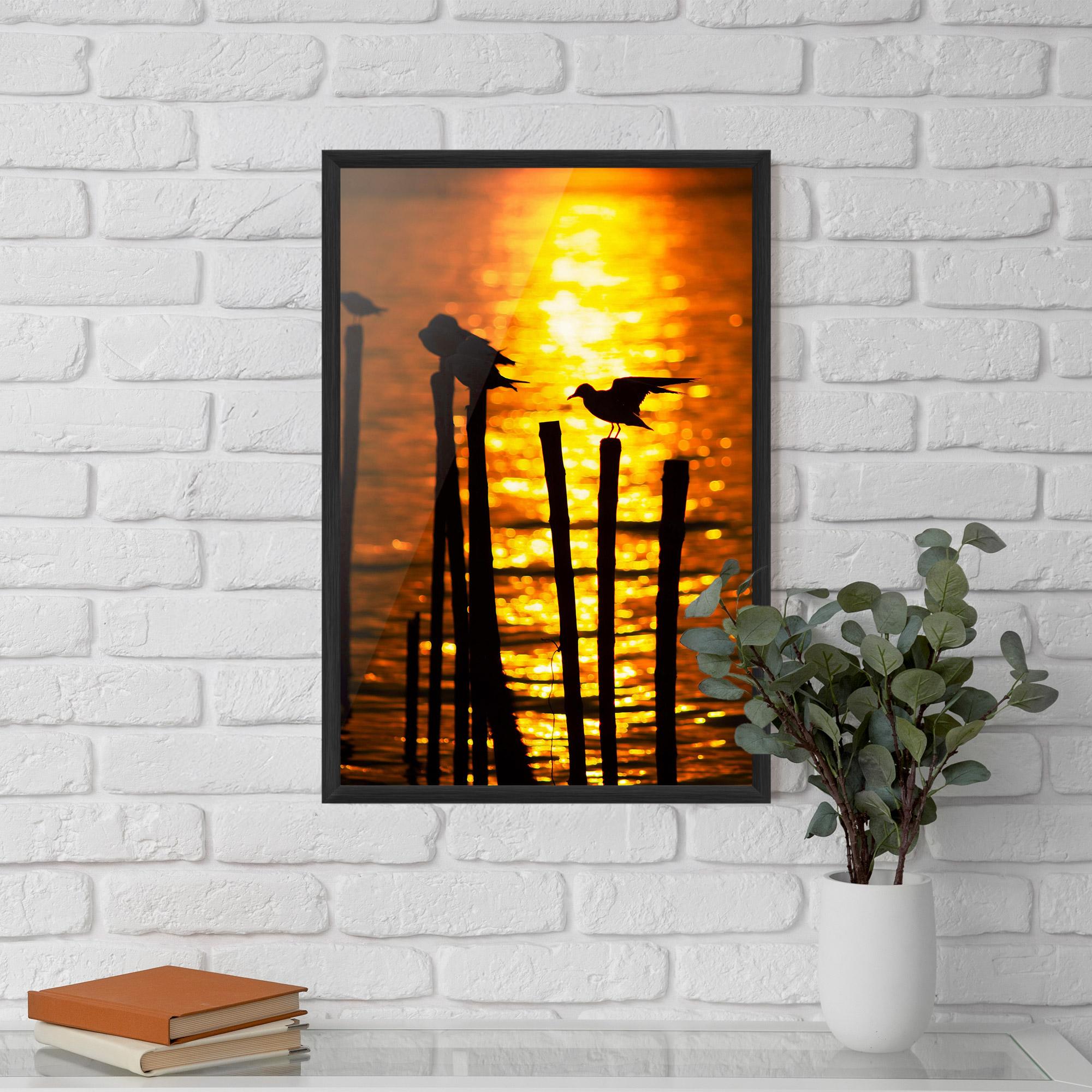 Poster Înrămat Silhouettes Birds mockup 5