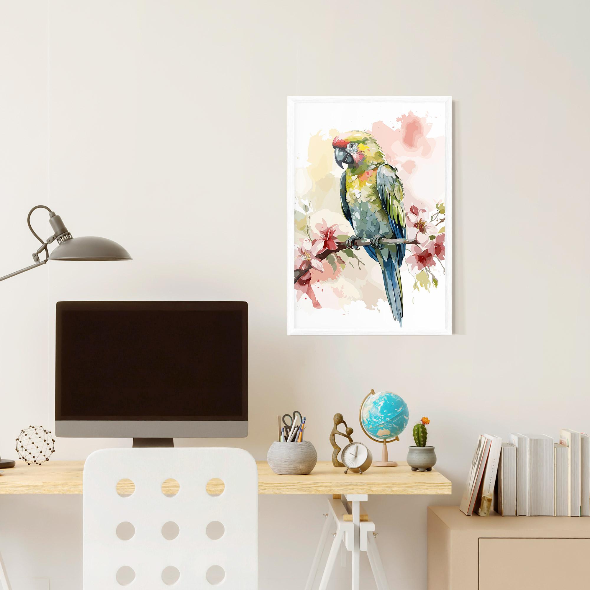 Poster Înrămat Beautiful Parrot mockup 6