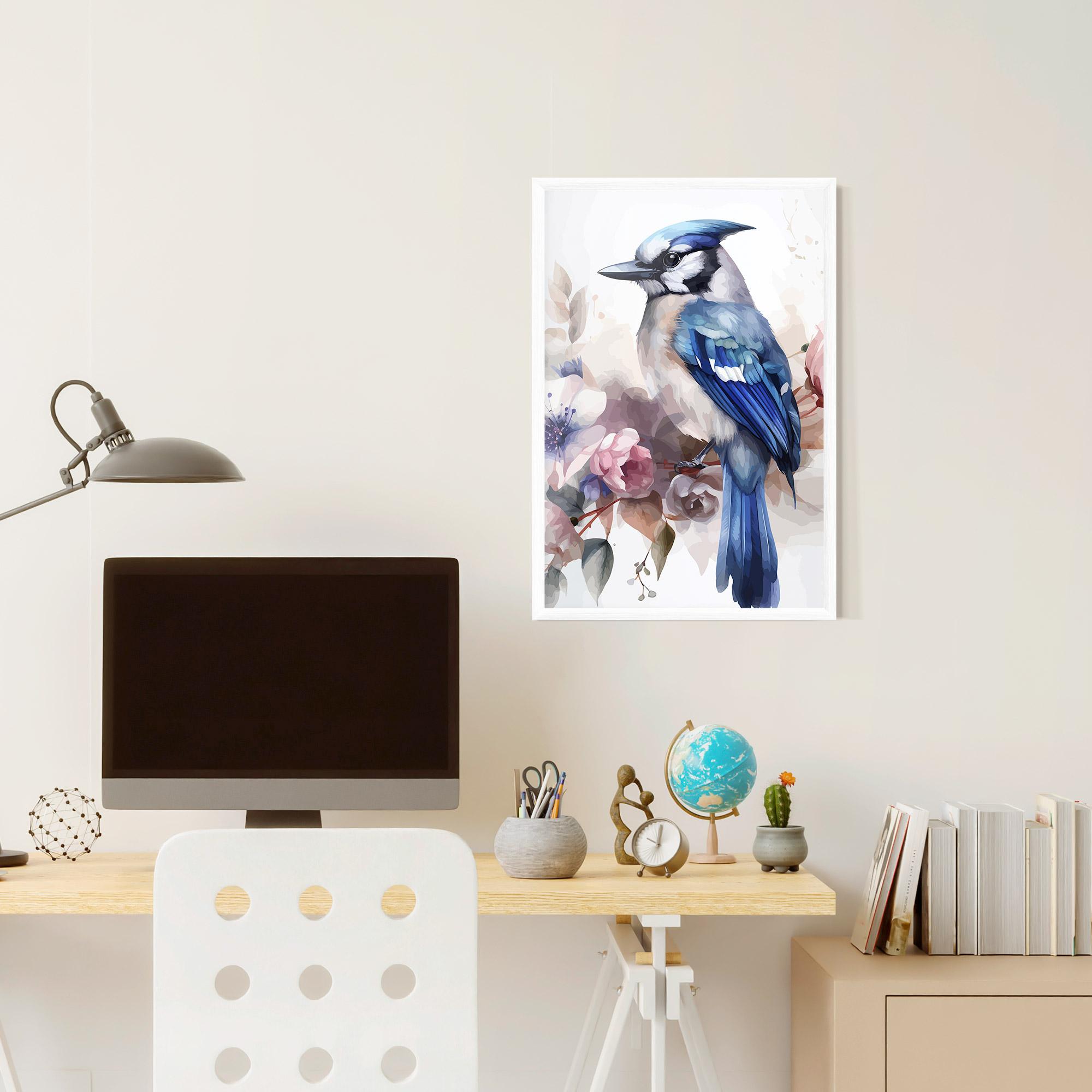 Poster Înrămat Bird Pretty Blue mockup 6