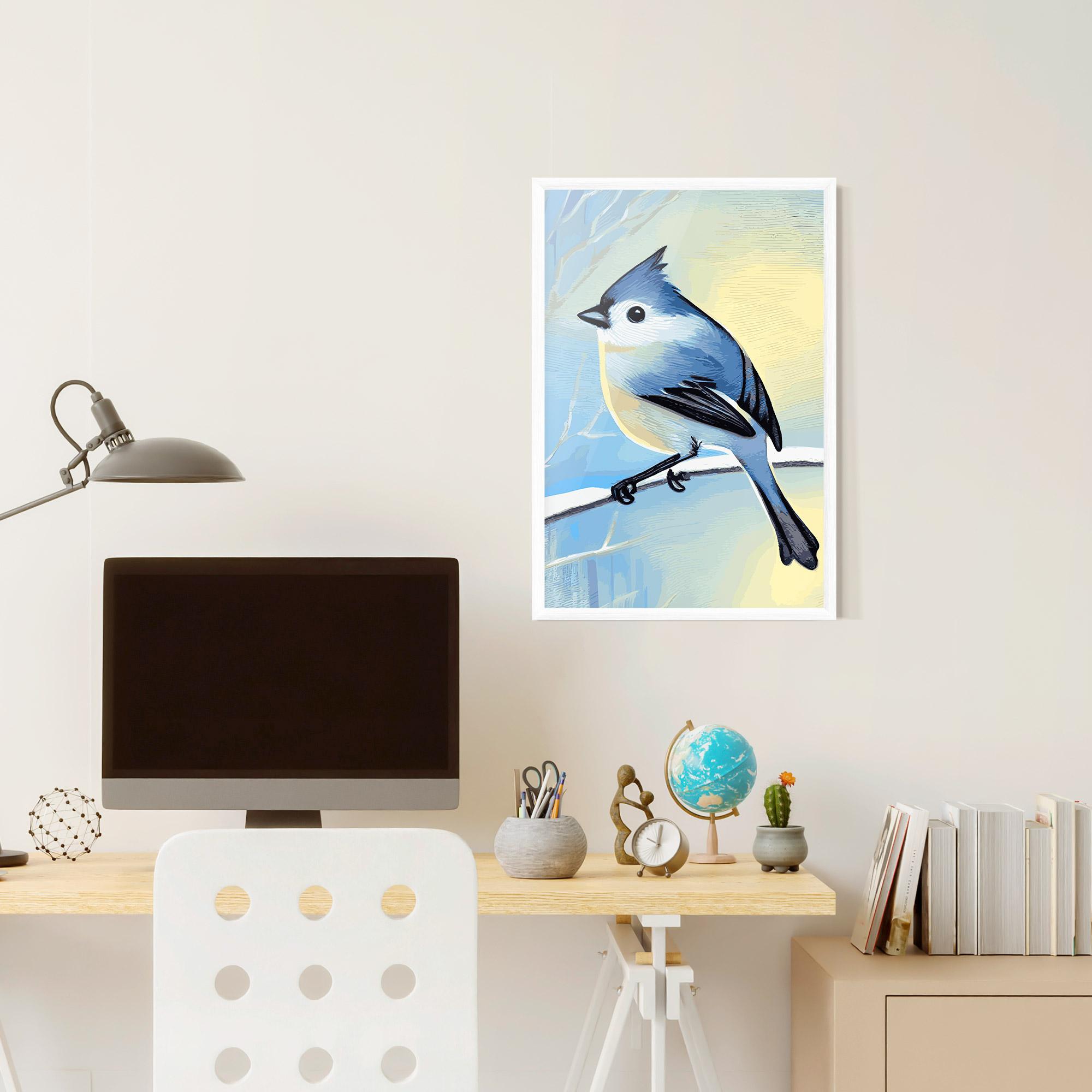 Poster Înrămat Bird Winter Painting mockup 6