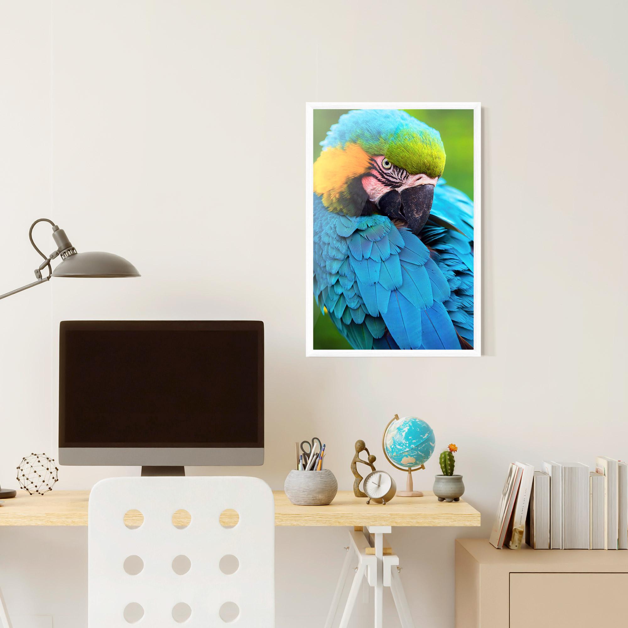 Poster Înrămat Blue Parrot mockup 6