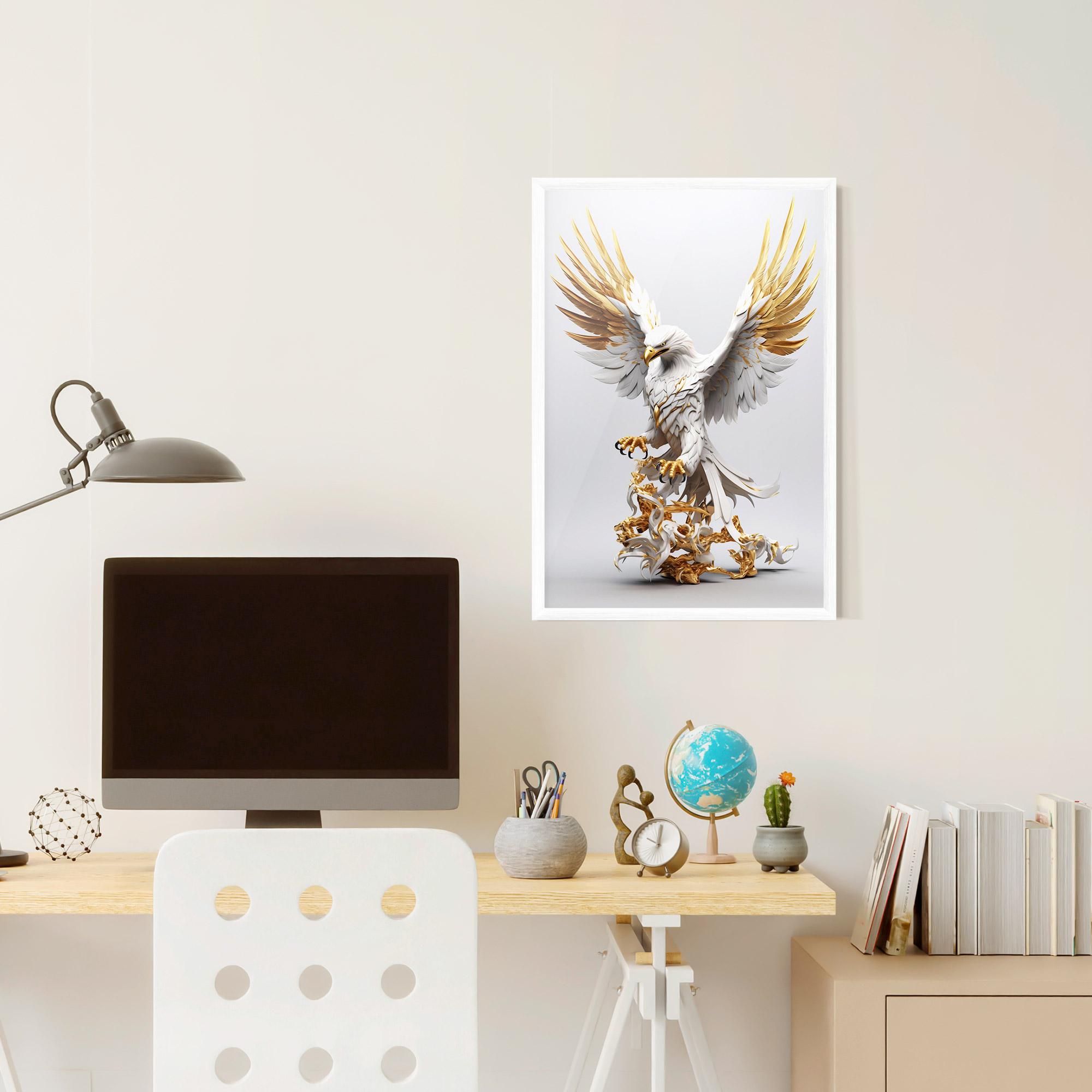 Poster Înrămat Gold 3d Eagle mockup 6