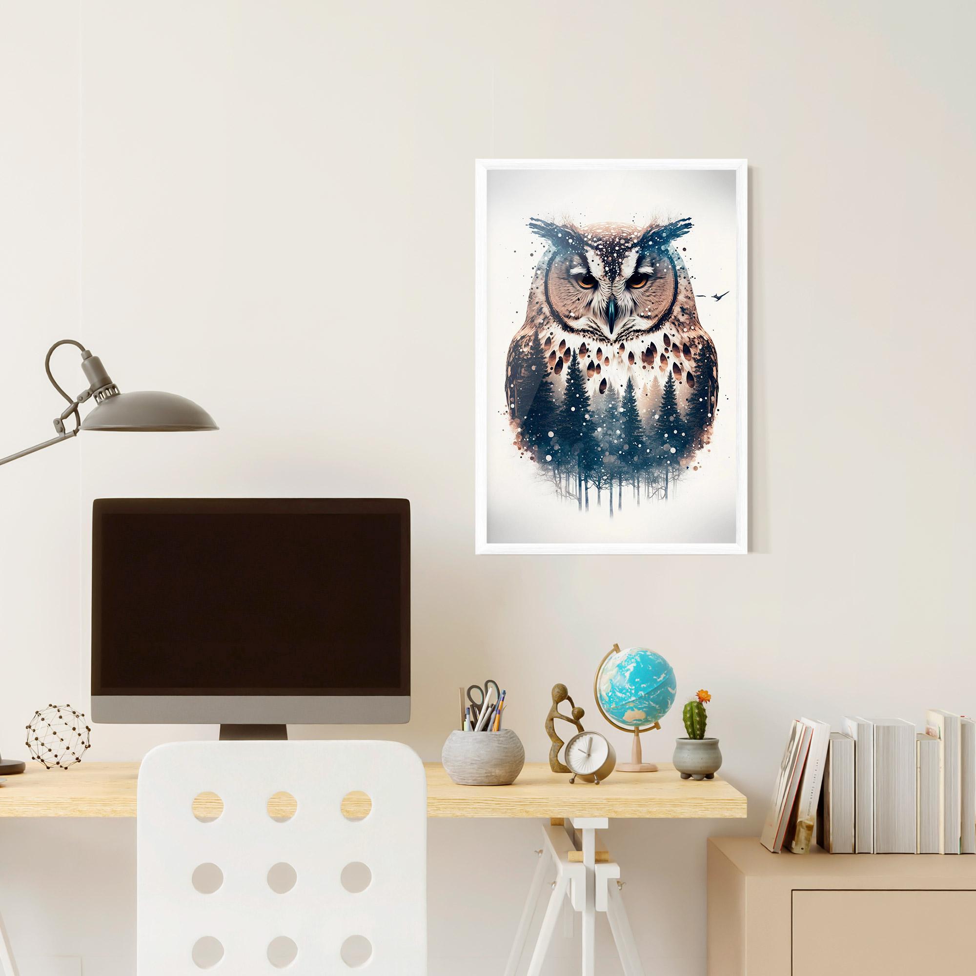 Poster Înrămat Owl Portrait mockup 6