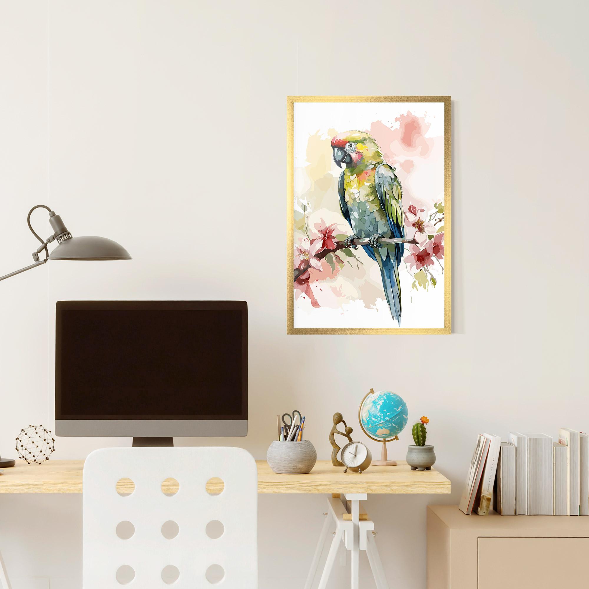 Poster Înrămat Beautiful Parrot mockup 6