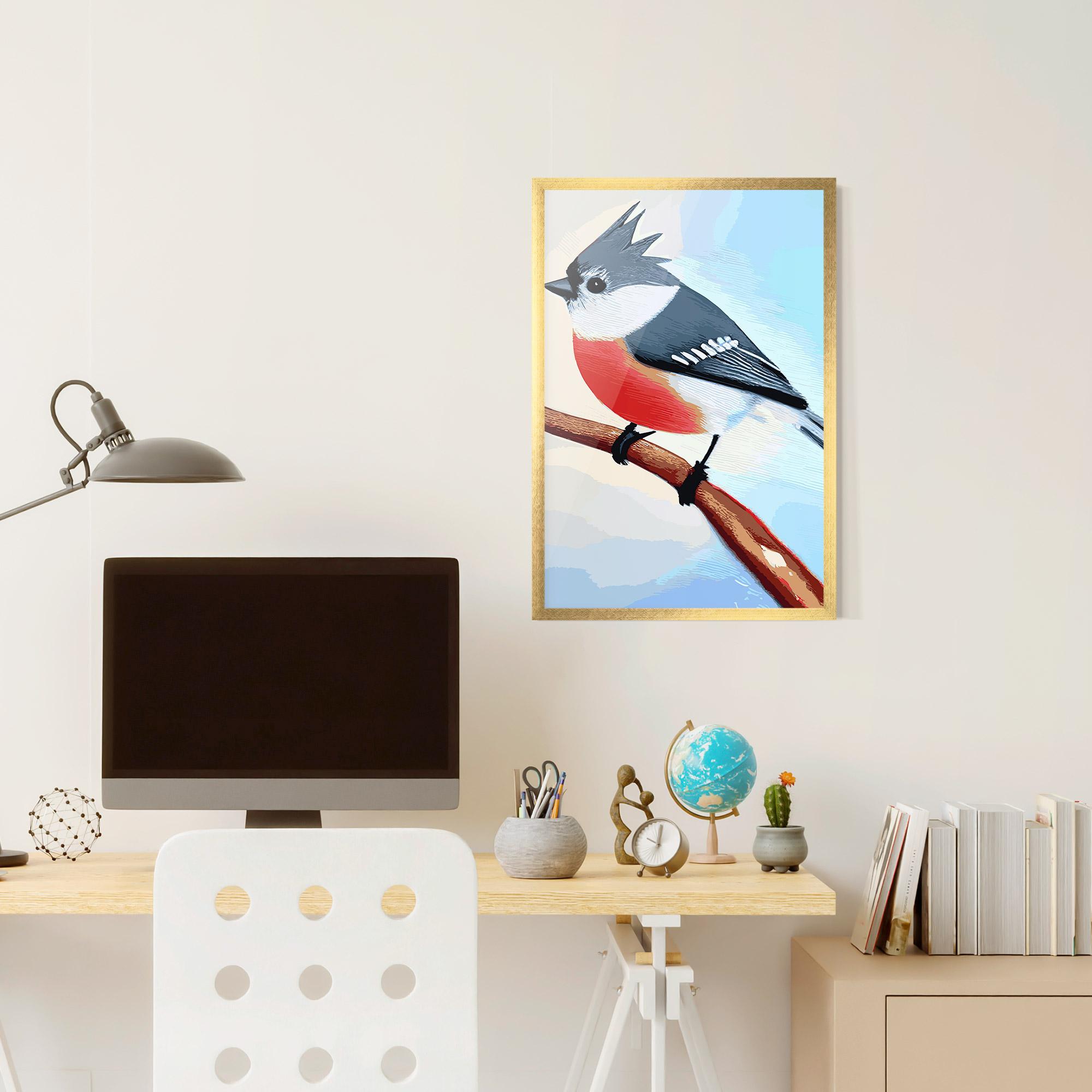 Poster Înrămat Blue Bird Painting mockup 6