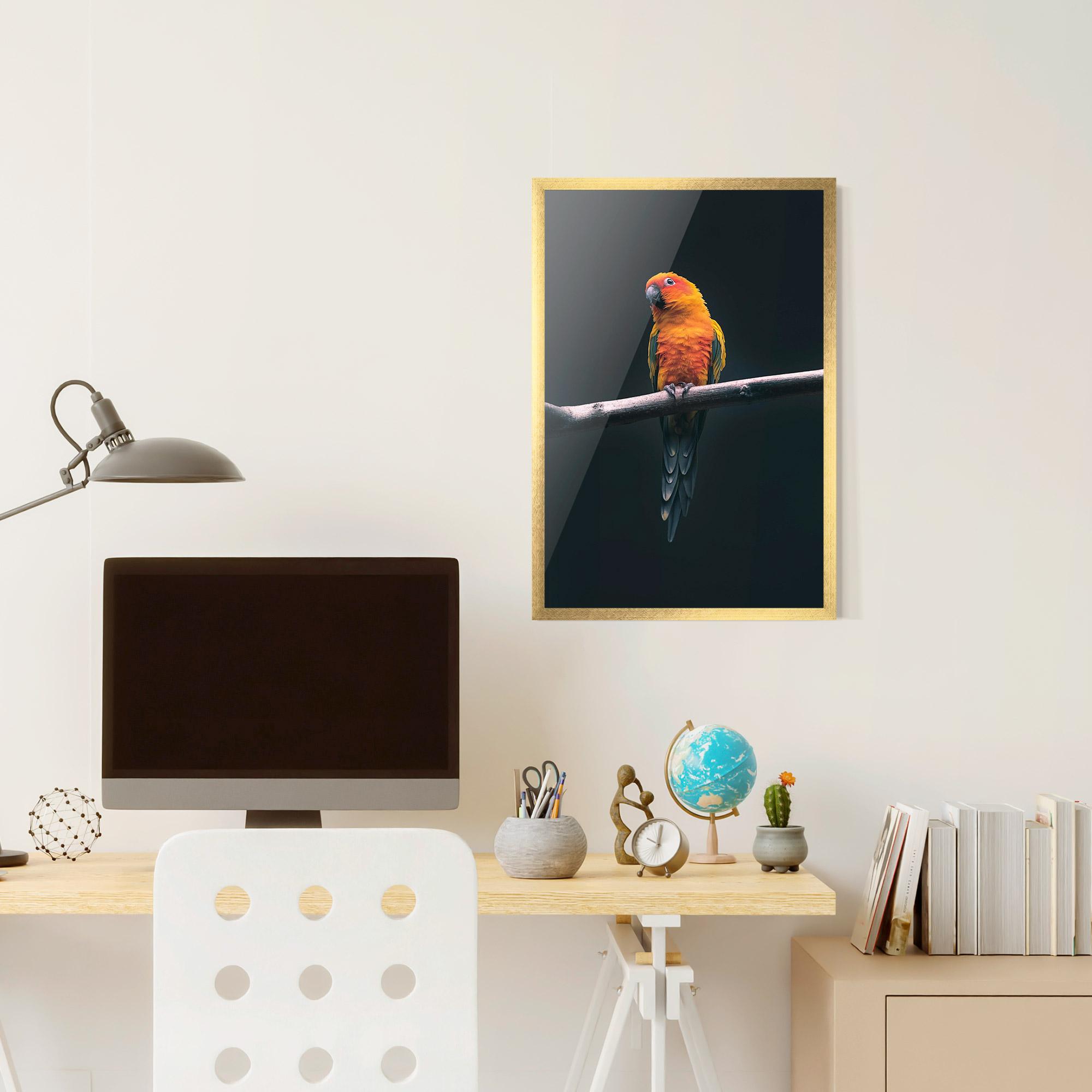 Poster Înrămat Fire Parrot mockup 6